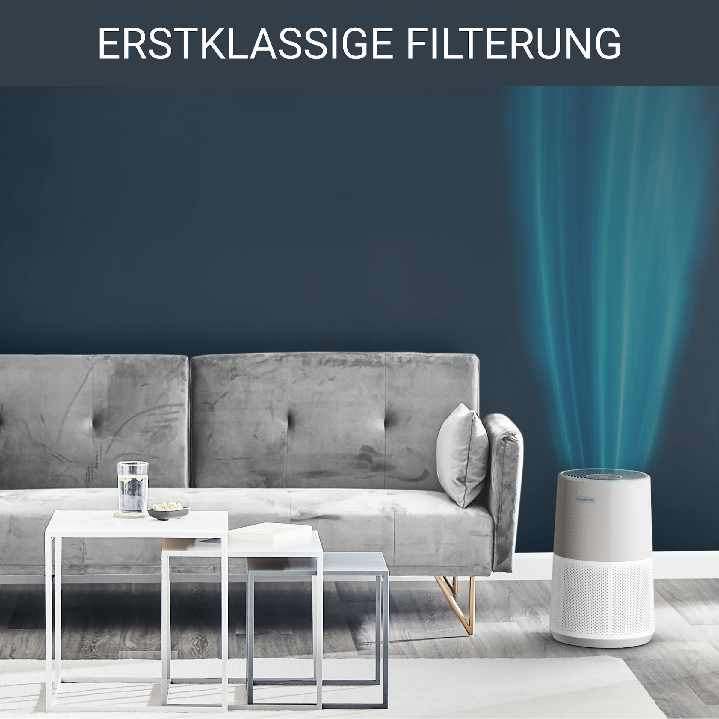 Rowenta Luftreiniger »PU2840 Pure Air City«, für 20 m² Räume, 360° HEPA-Filtration, App, 3 Filterstufen, 38 dB(A), Textil-Finish