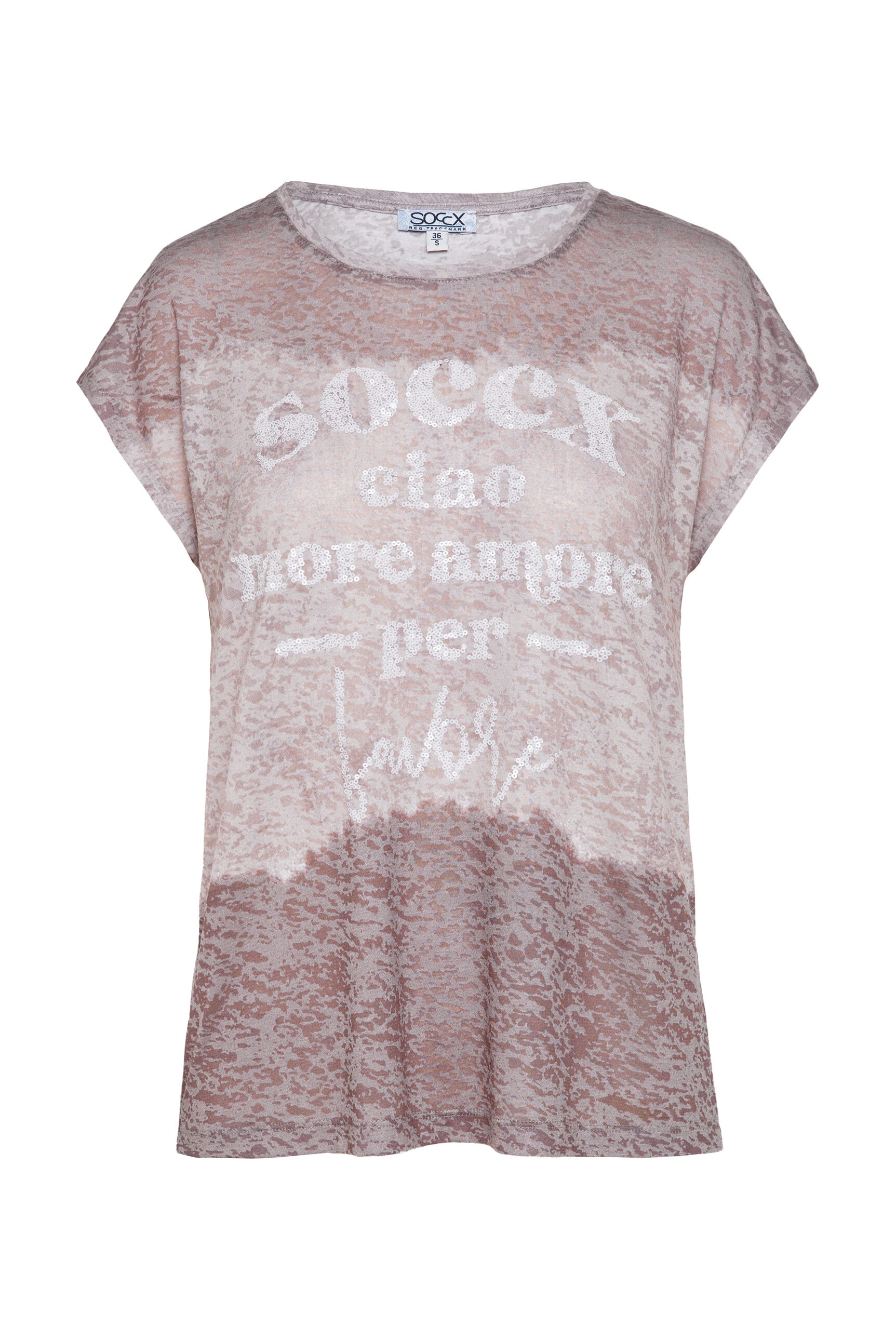 SOCCX Rundhalsshirt, mit Ausbrenner-Effekten