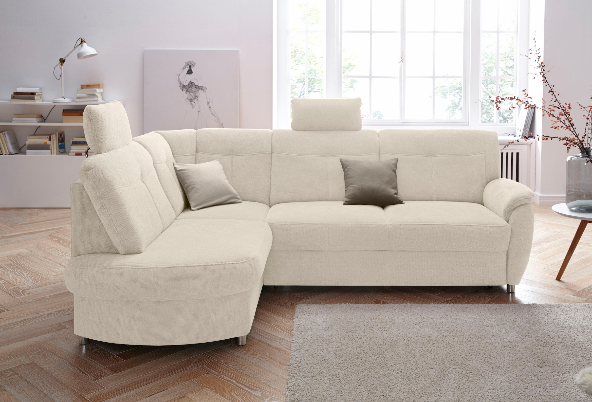 sit&more Ecksofa "Sonoma, L-Form, B: 246 cm, Bettfunktion & Bettkasten optional" Federkern, komfortable Sitzhöhe 45 cm, frei im Raum stellbar