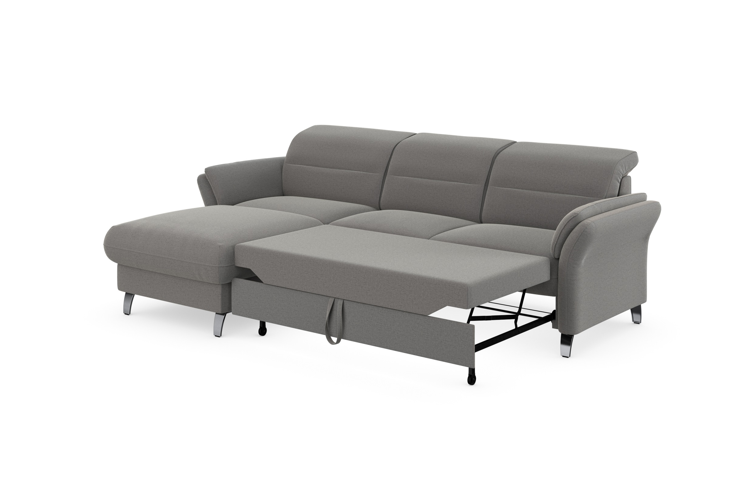 sit&more Ecksofa »Grenoble L-Form mit Federkern«, wahlweise mit Bettfunktion, Bettkasten, Arm- und Kopfteilverstellung