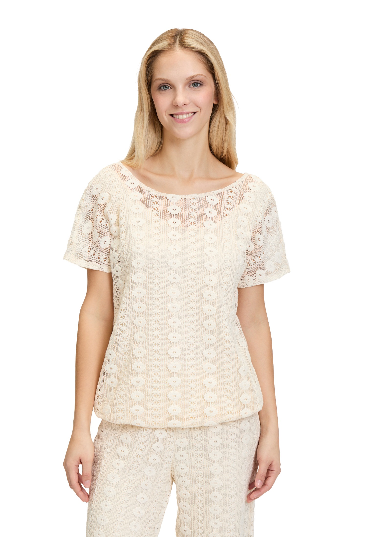 Cartoon Spitzenbluse "Damen Spitzenshirt mit überschnittenen Ärmeln" günstig online kaufen