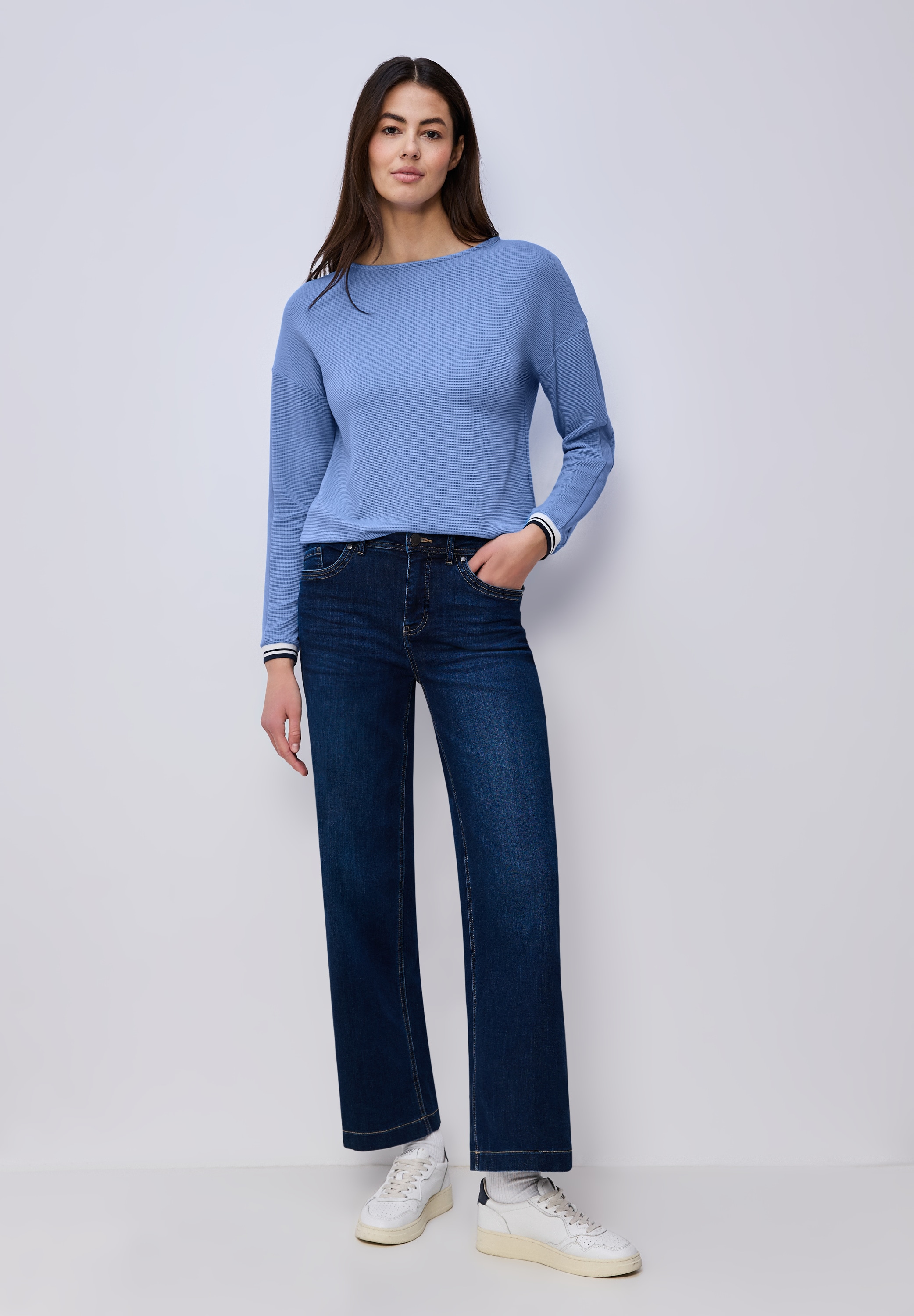 STREET ONE Langarmshirt mit U-Boot-Ausschnitt