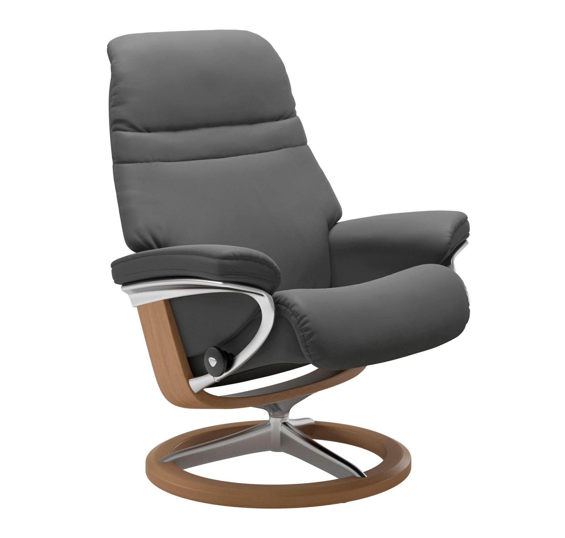 Thumbnail - Stressless "Sunrise" mit Signature Base, Größe M, Gestell Eiche, in 2 Bezugsqualitäten lieferbar