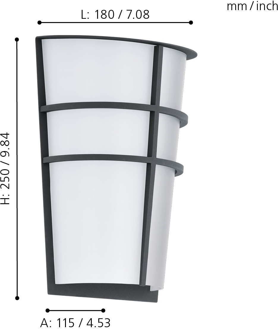 EGLO LED Außen-Wandleuchte »BREGANZOP«, 2 flammig-flammig, Eckmontage möglich, LED tauschbar