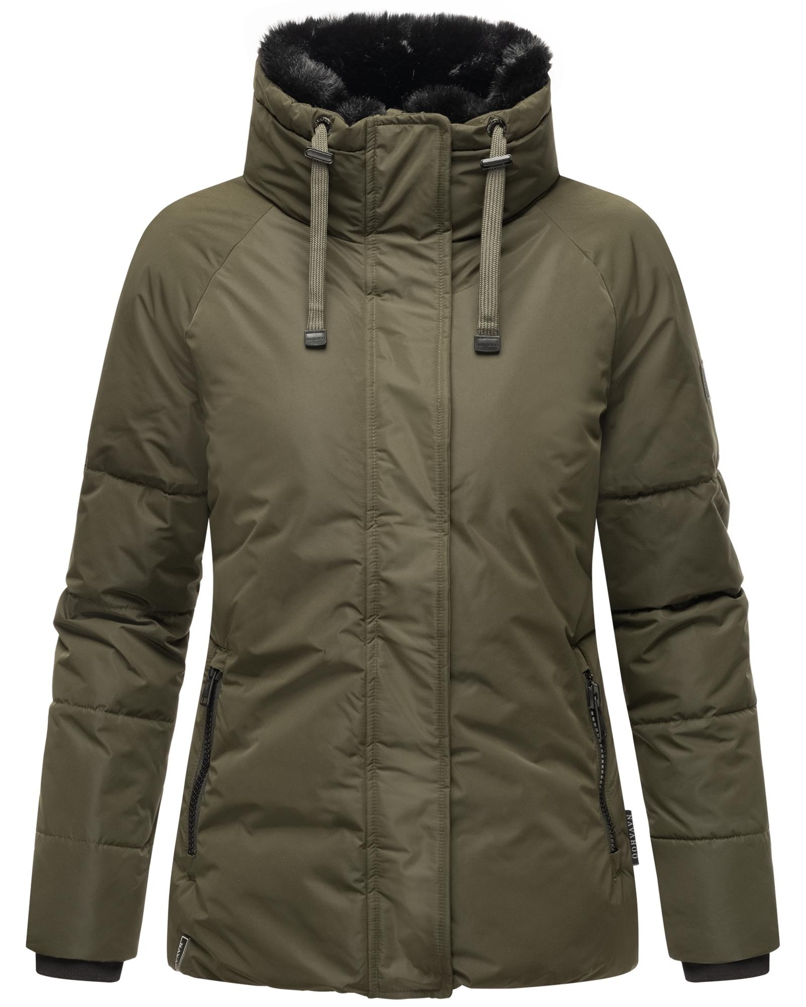 Navahoo Winterjacke »Frostii XIV«, ohne Kapuze, modische Damen Winter Steppjacke mit Kunstfellkragen