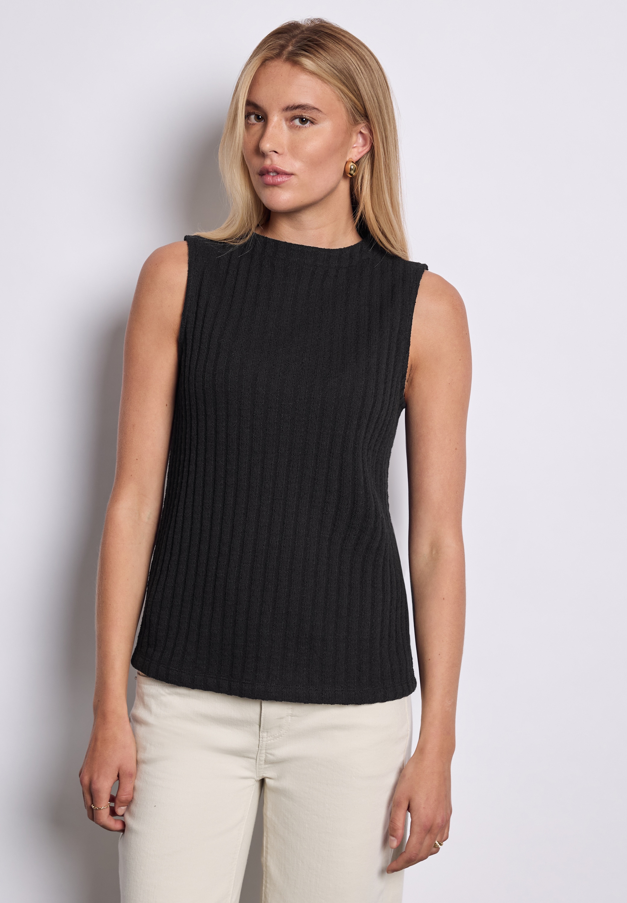 STREET ONE STUDIO Ripptanktop, mit Stehkragen günstig online kaufen