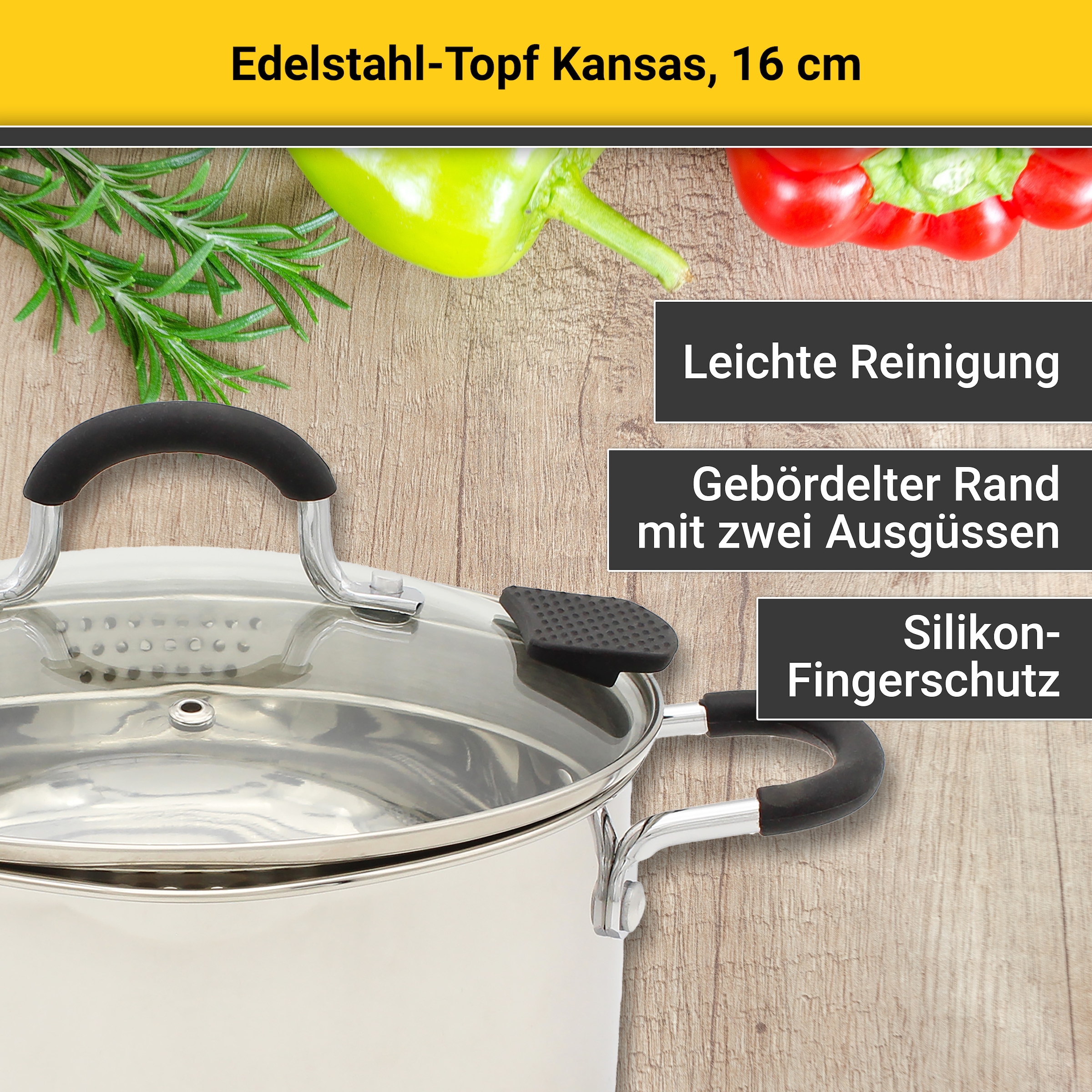 Krüger Fleischtopf »Edelstahl-Fleischtopf Kansas« 1 Stk. tlg. Edelstahl