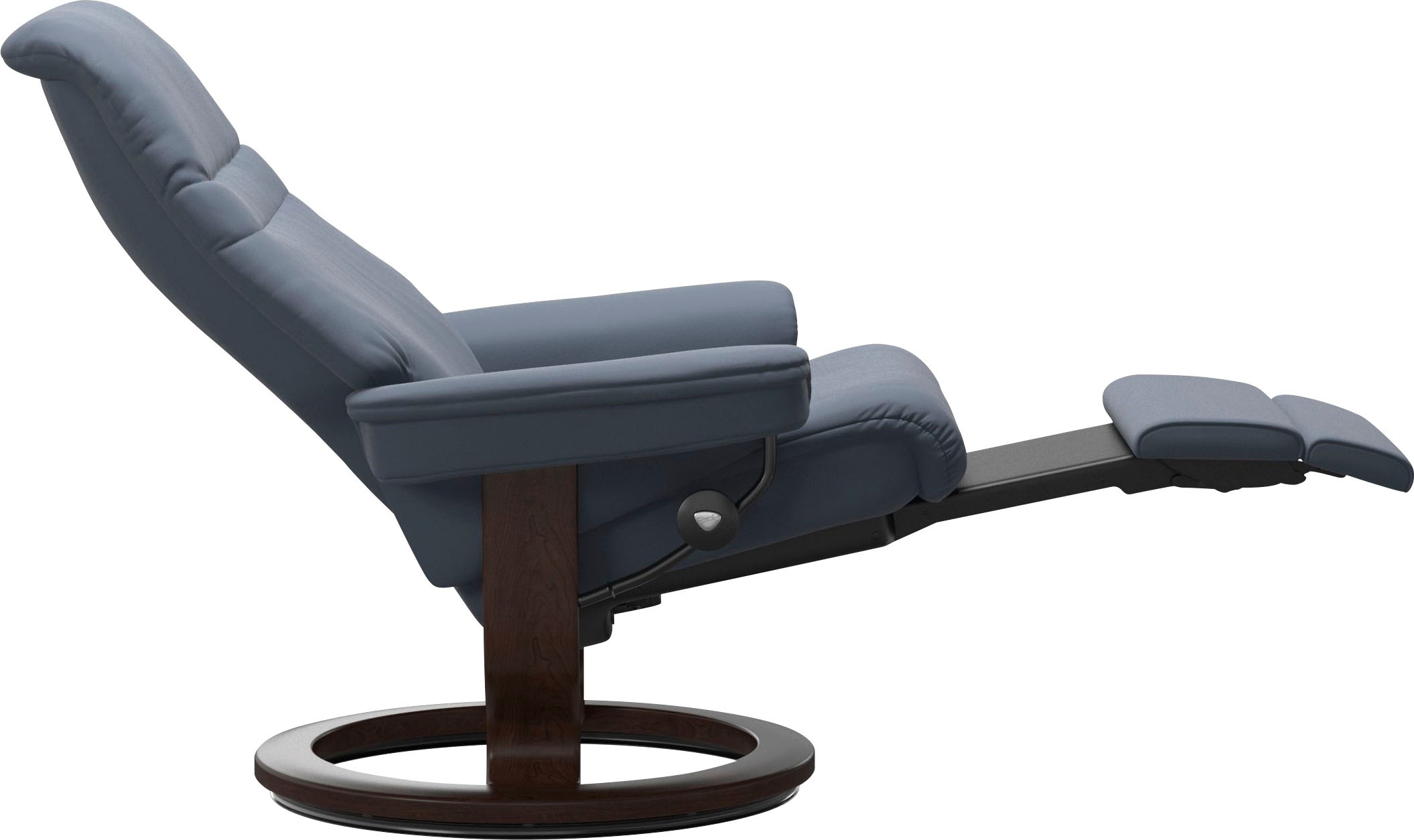Stressless Sunrise Recliner Size M Sparrow Blue Paloma Leather Classic Base 6