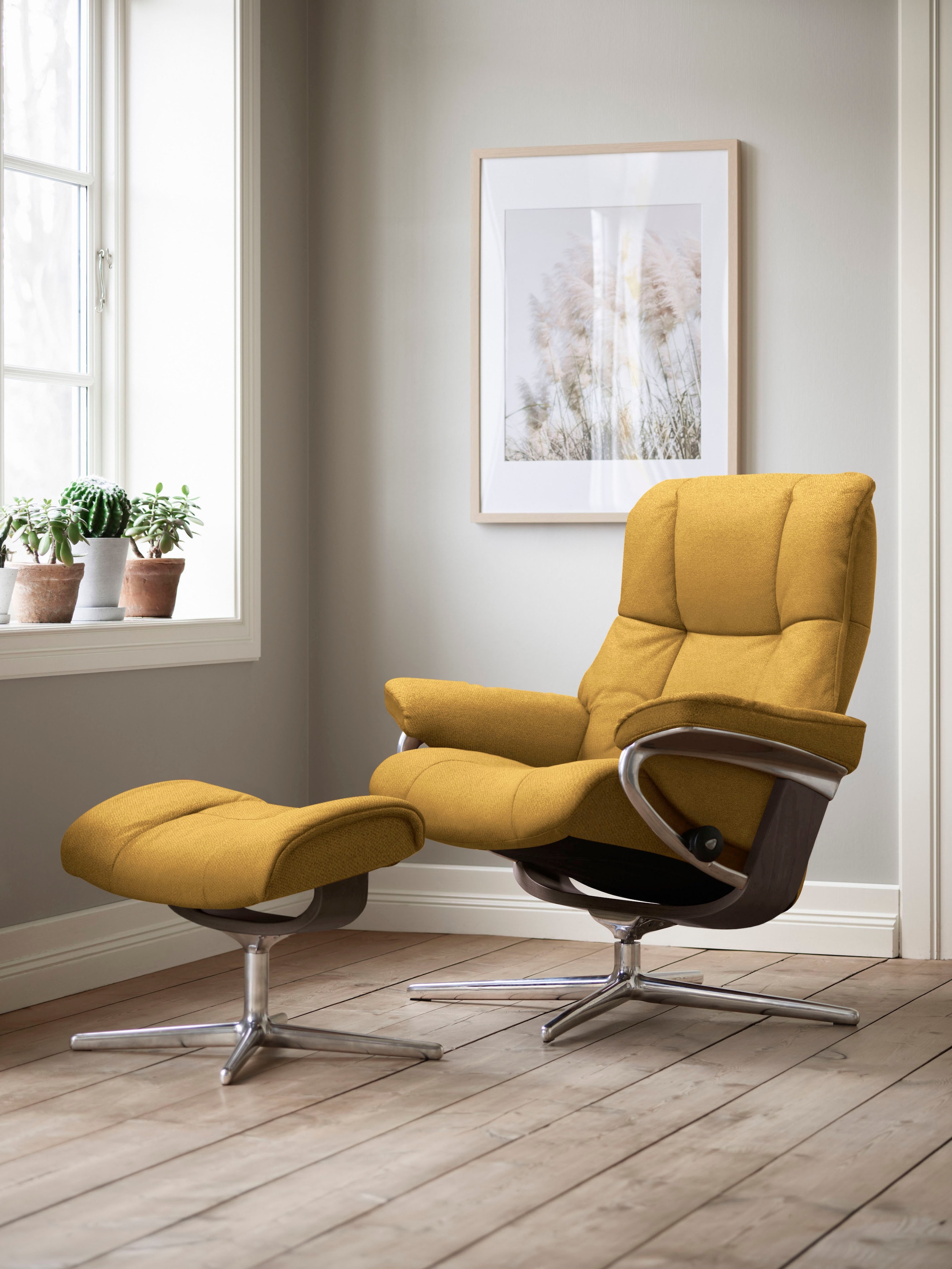 Stressless Fußhocker "Mayfair", mit Cross Base, Größe S, M & L, Holzakzent Wenge