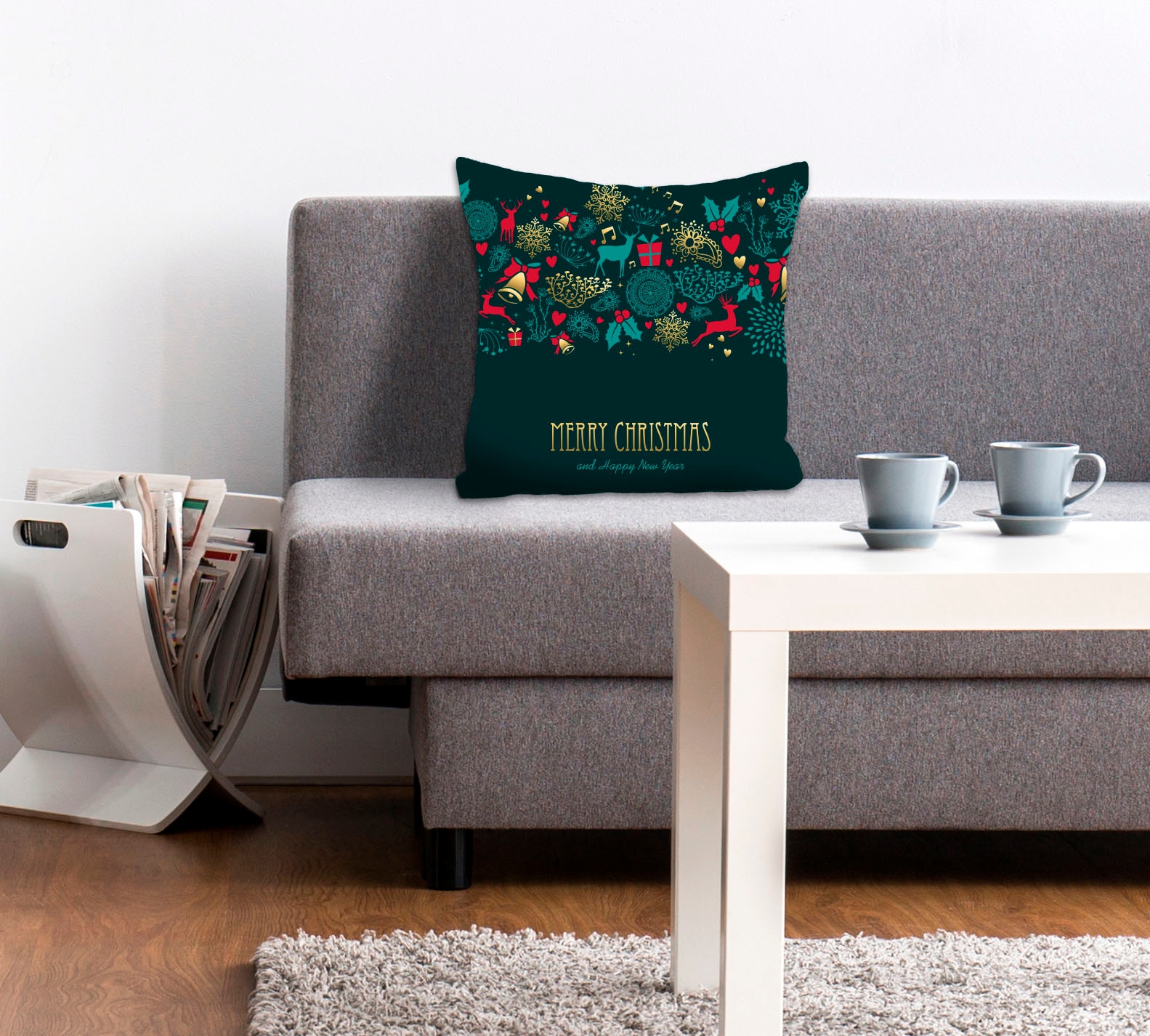 queence Dekokissen "Feiertage" Kissenhülle,Merry Christmas and a Happy New günstig online kaufen