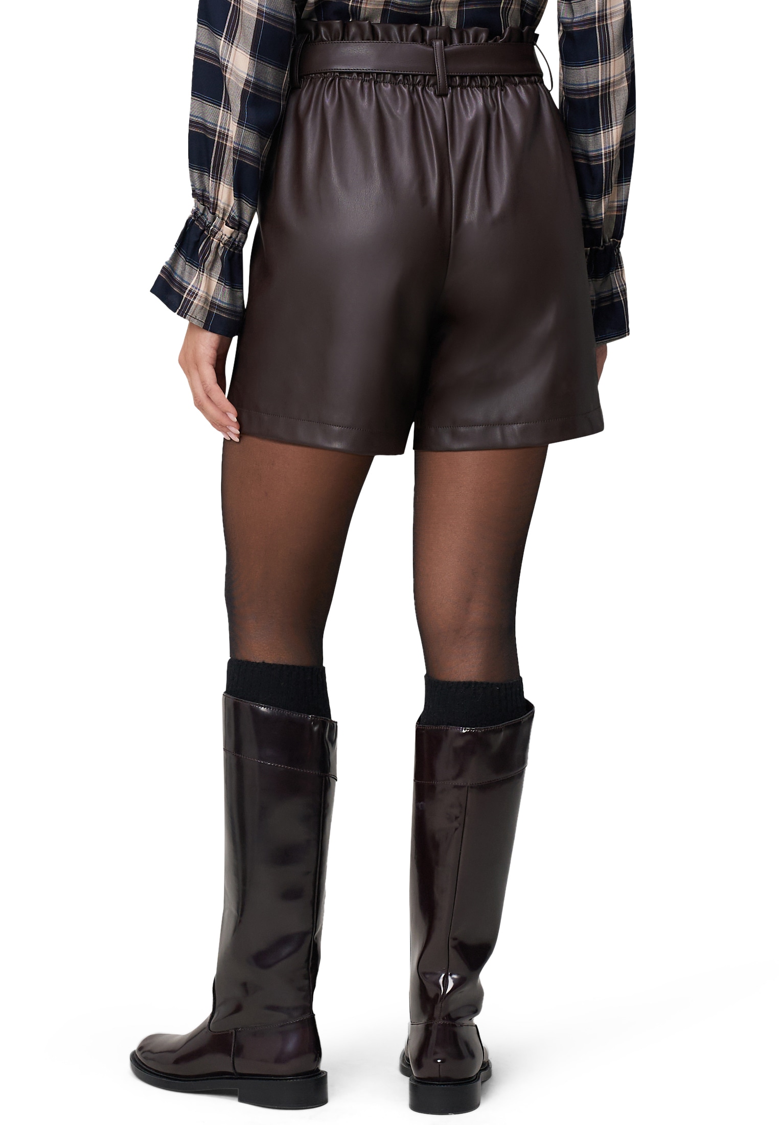 Zero Shorts »zero Damen Shorts Lederoptik mit Bindegürtel«, Gürtel