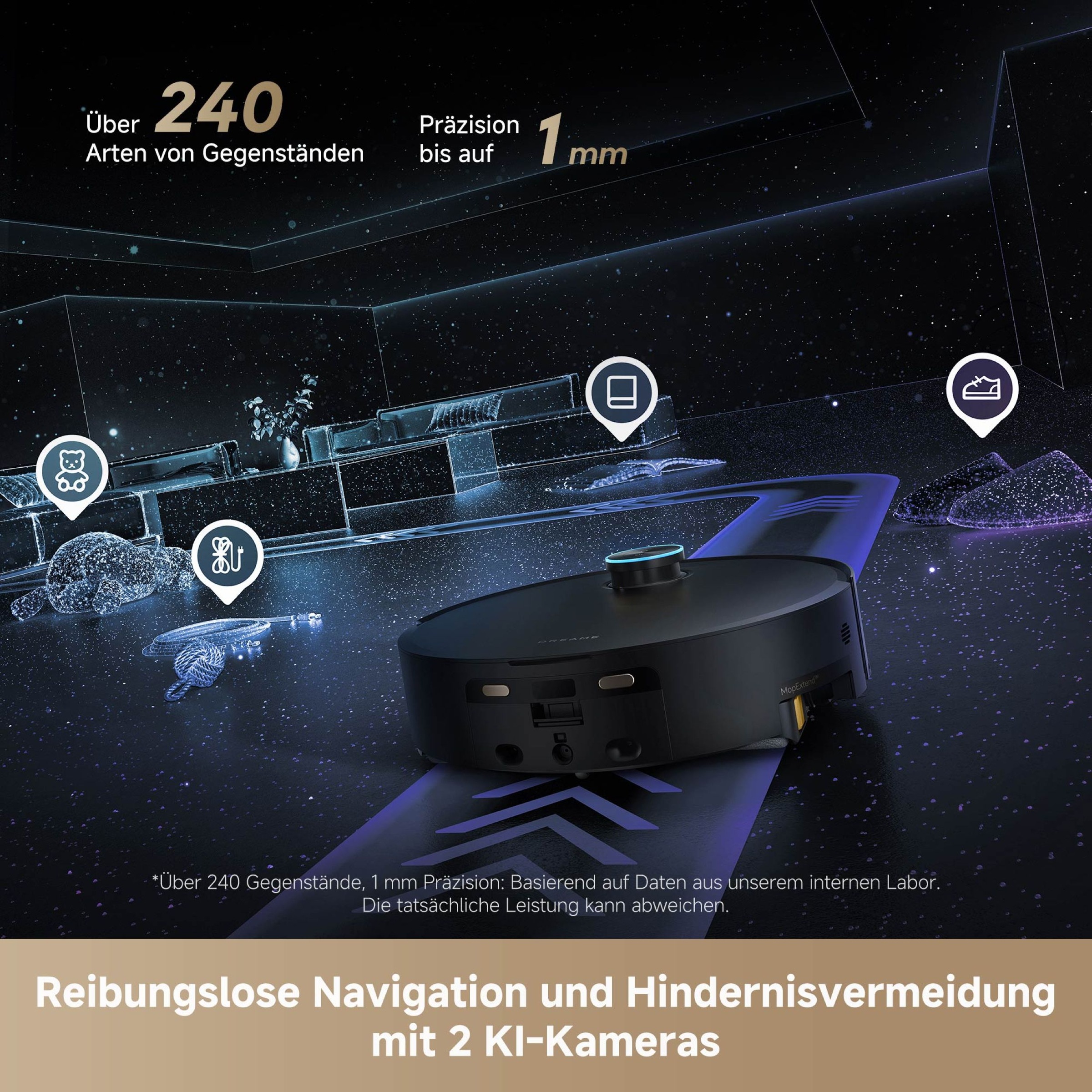 Dreame Nass-Trocken-Saugroboter »Aqua10 Ultra Track Complete« Warmwasser-Wischsystem, überwindet Hindernisse, 25.000 Pa Saugkraft