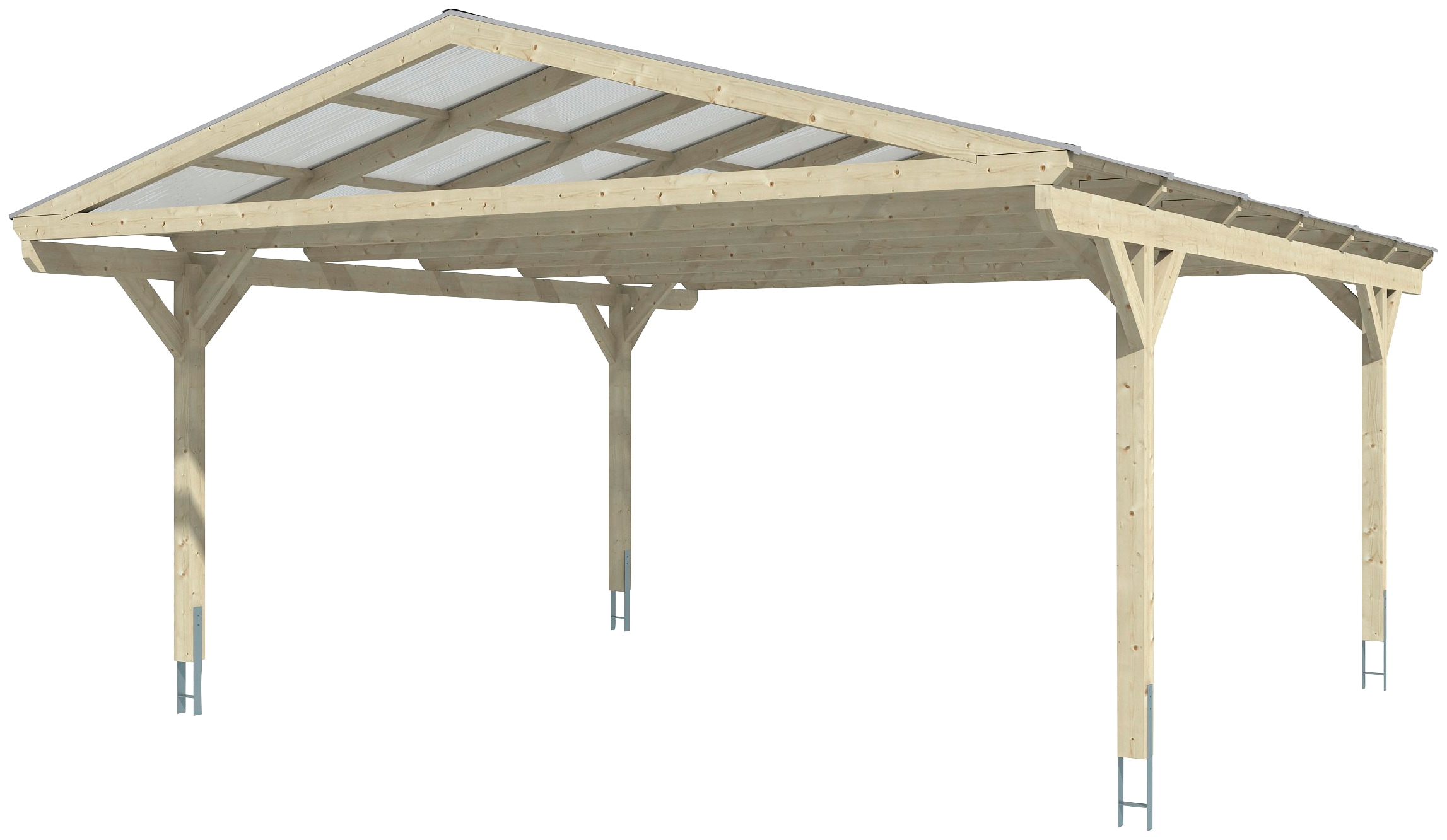 Skanholz Doppelcarport »Westerwald«, Leimholz-Nordisches Fichtenholz, 534 cm, natur