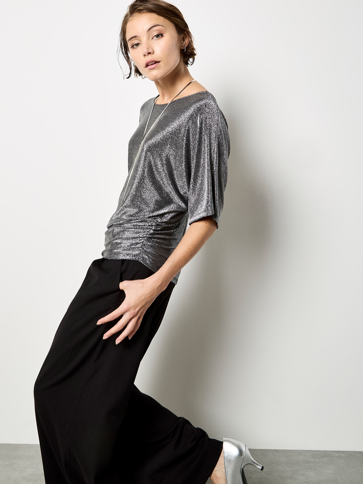 Apricot Paillettenshirt "Partyshirt"