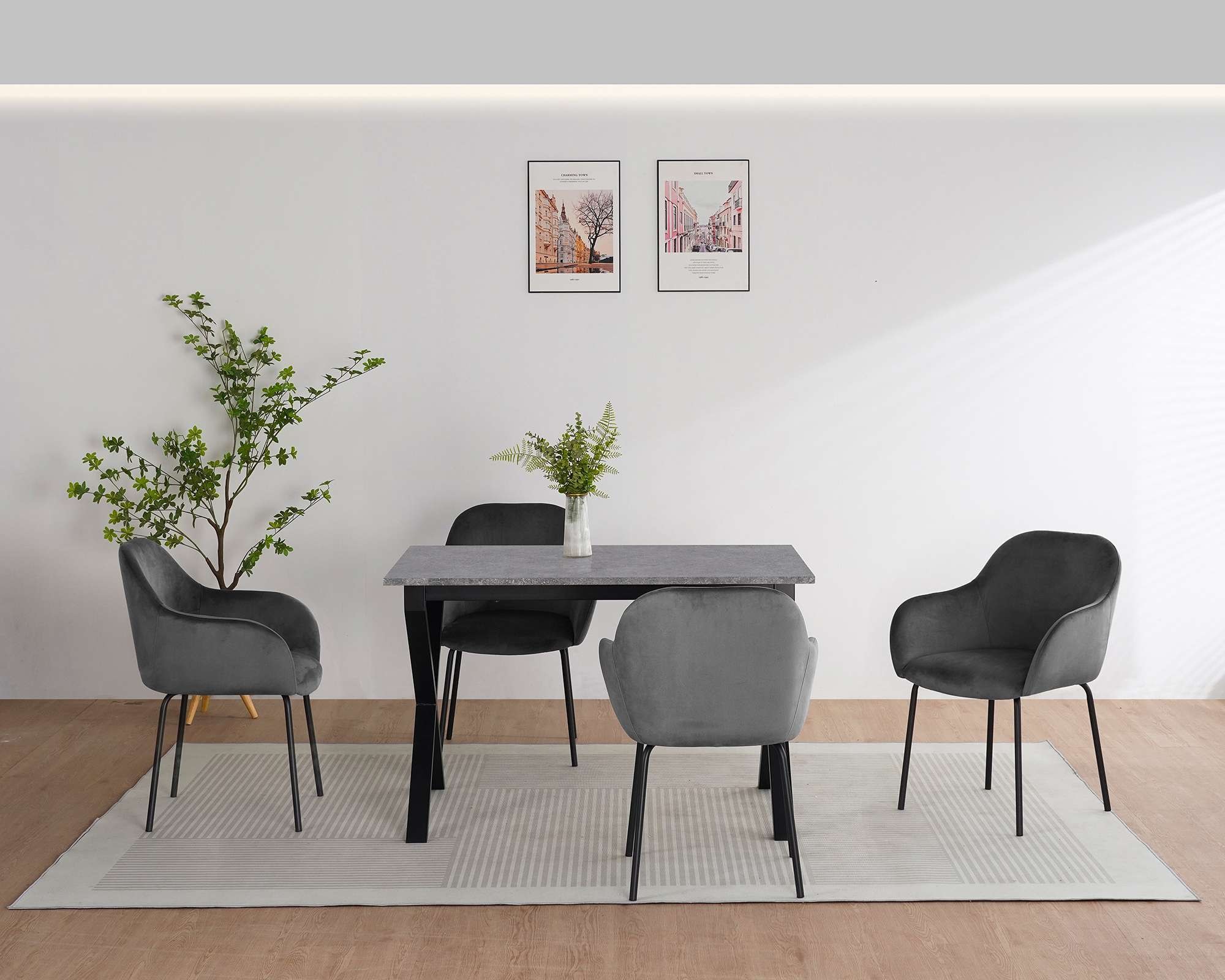 OTTO home Esszimmerstuhl »Dannika« () pflegeleichter Veloursstoff, schwarze Metallbeine, Sitzbreite 41 cm