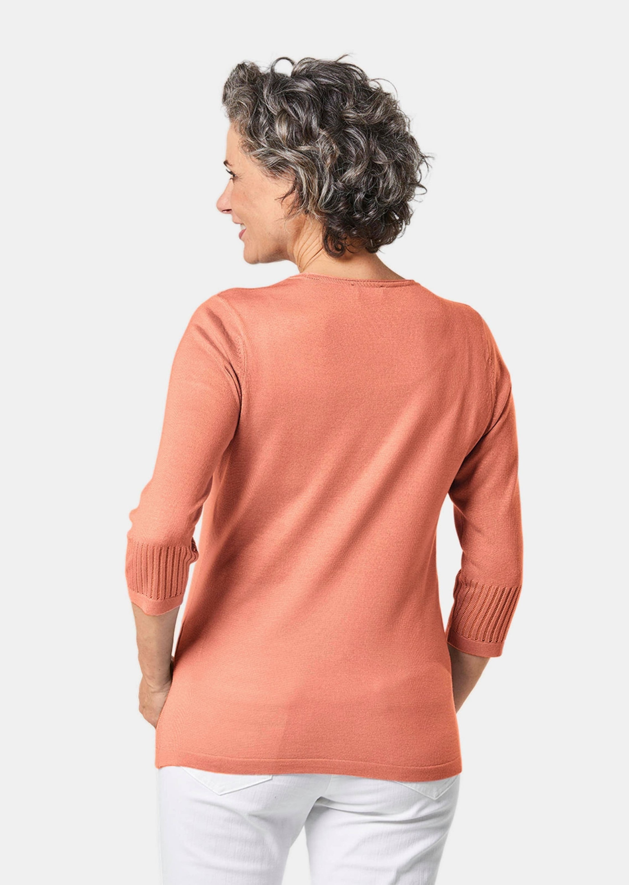 GOLDNER 3/4 Arm-Pullover »Gepflegter Ajour-Pullover mit femininen Durchbrüchen«