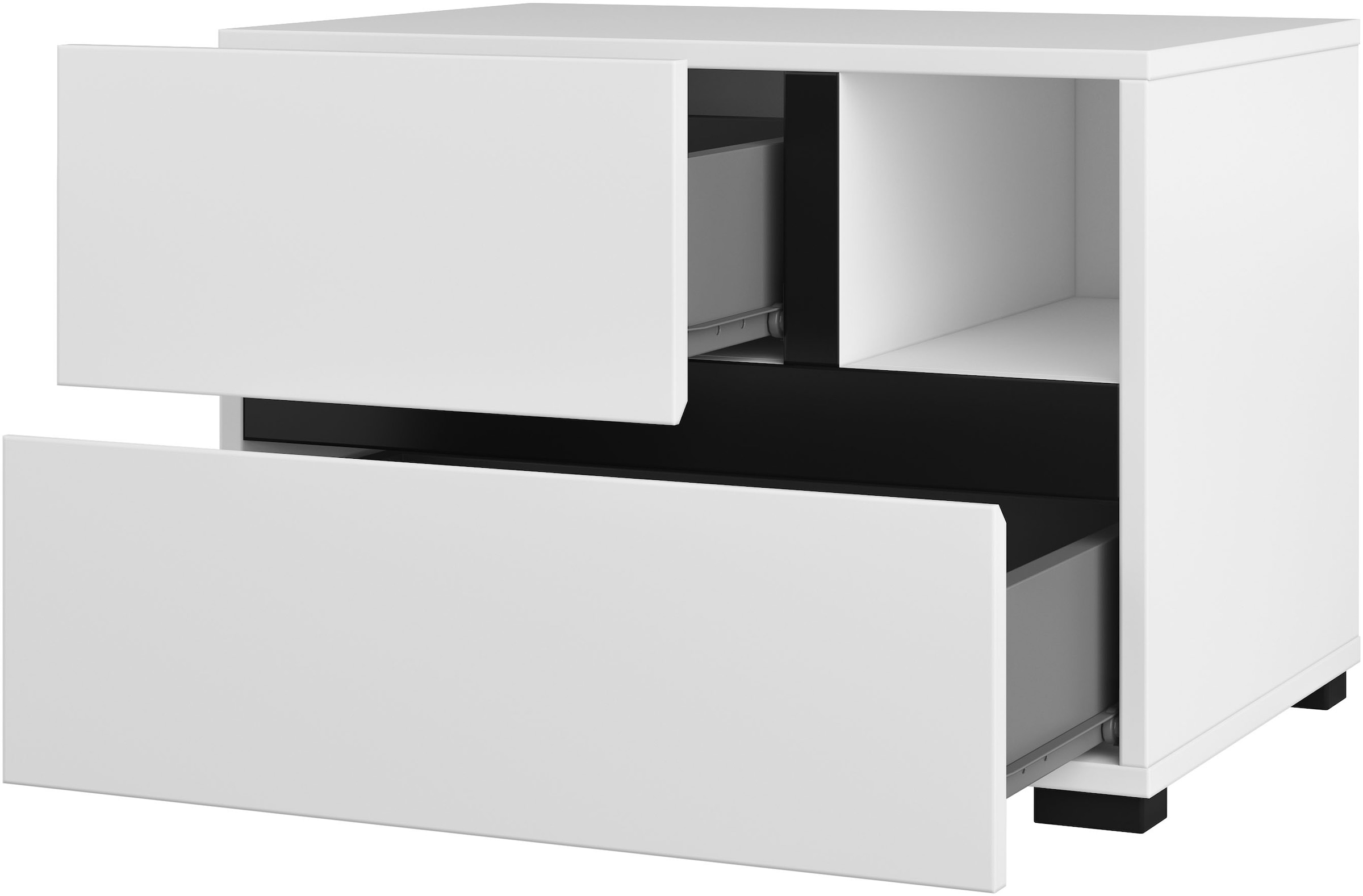 INOSIGN Schlafzimmer-Set »Cross, moderne, grifflose Optik, FSC-zertifiziert«, (4 tlg., Bett 180x200cm, 2 Nachtkommoden, Schrank 2-oder 4-türig), Komplettschlafzimmer-Set
