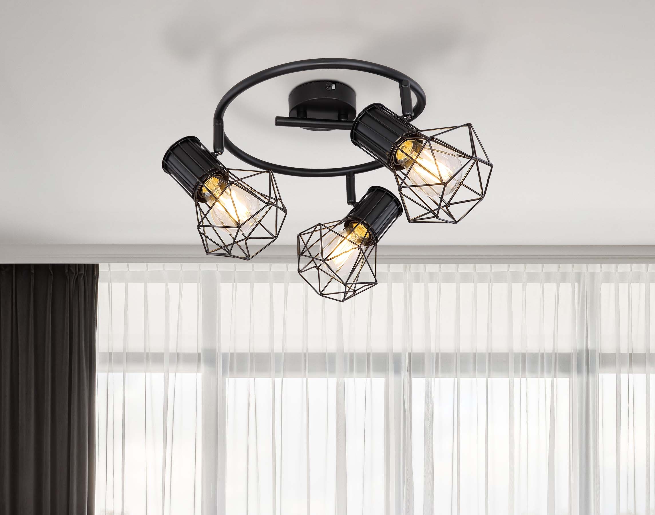 GLOBO LIGHTING Deckenstrahler »PRISKA«, Leuchtmittel E27 | ohne Leuchtmittel, Deckenstrahler/schwarz/Flur/Wohnzimmer