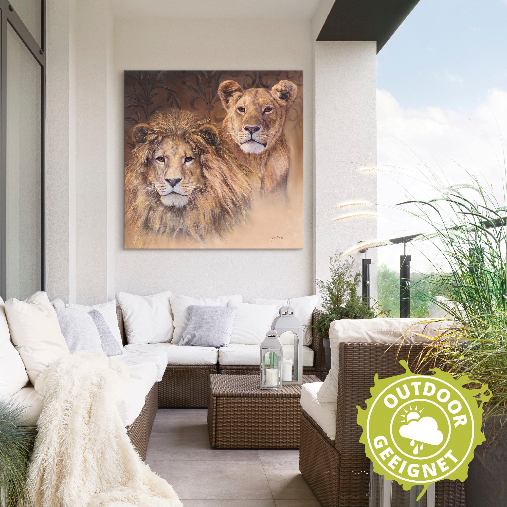Artland Wandbild »Löwen«, Wildtiere, Poster versch. Alubild, bestellen BAUR | in (1 oder Größen St.), als Wandaufkleber Leinwandbild