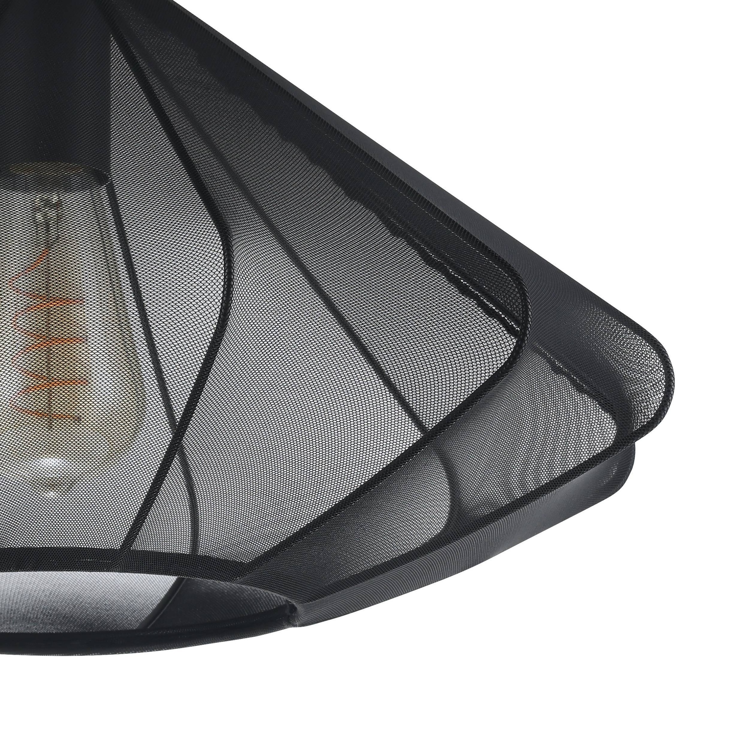 EGLO Hängeleuchte »Dolwen Hängelampe, Pendelleuchte, Esszimmerlampe Japanisch, E27, Lampe« E27 1 Stk. Hängeleuchte - H110 x Ø42,5 cm - schwarz - 1X40W exkl.