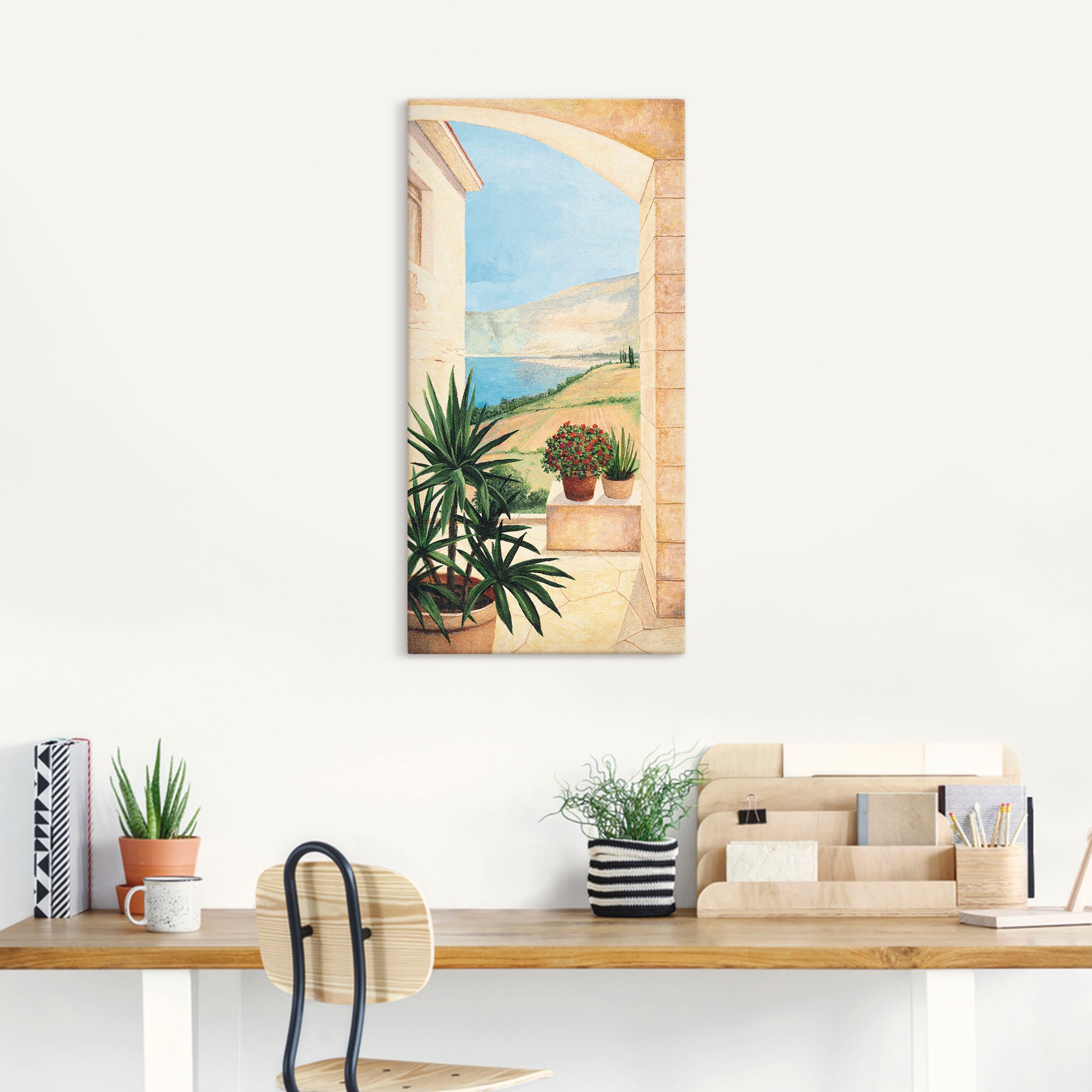 Artland "Blick auf Toskanalandschaft" Fensterblick 1 Stk. tlg. auf Holzrahm günstig online kaufen