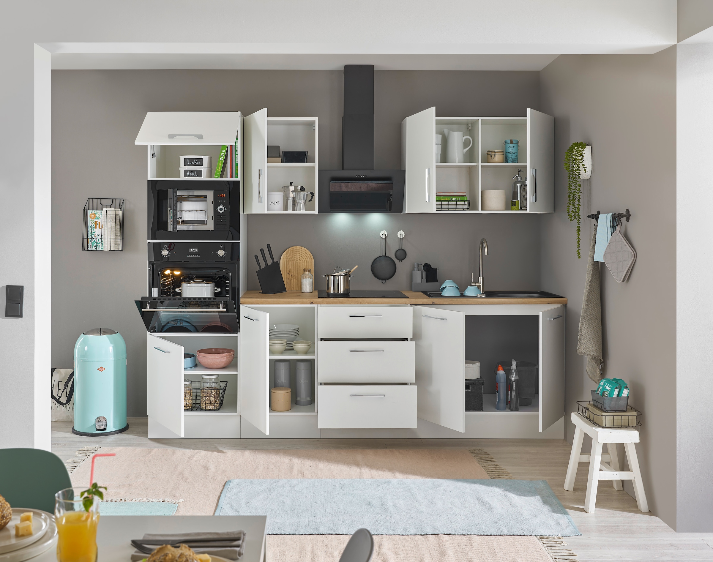 BASIC by Balculina Küchenzeile »Turin«, Breite 270 cm, wahlweise mit E-Geräten