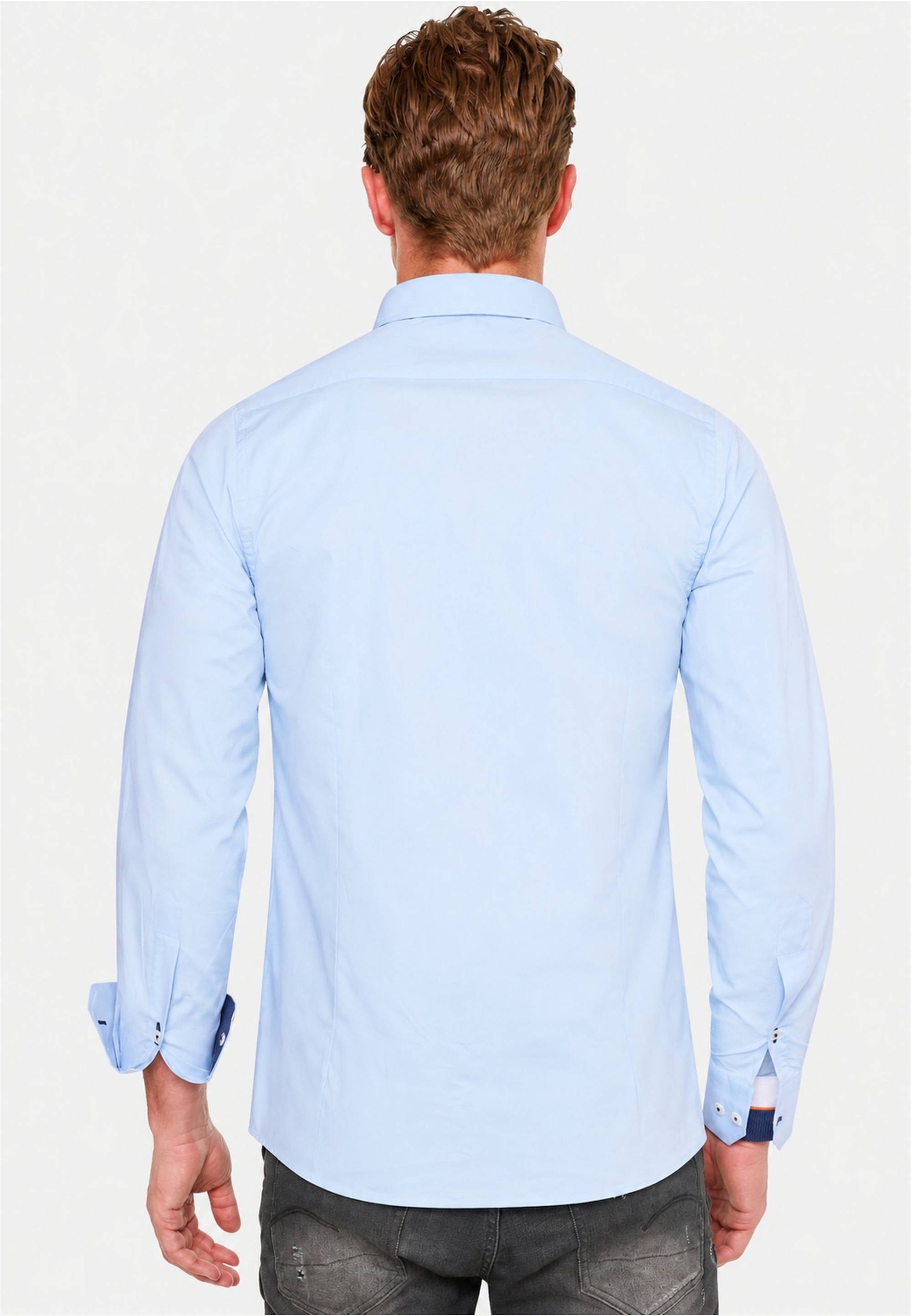 Rusty Neal Langarmhemd in figurbetontem Slim Fit-Schnitt
