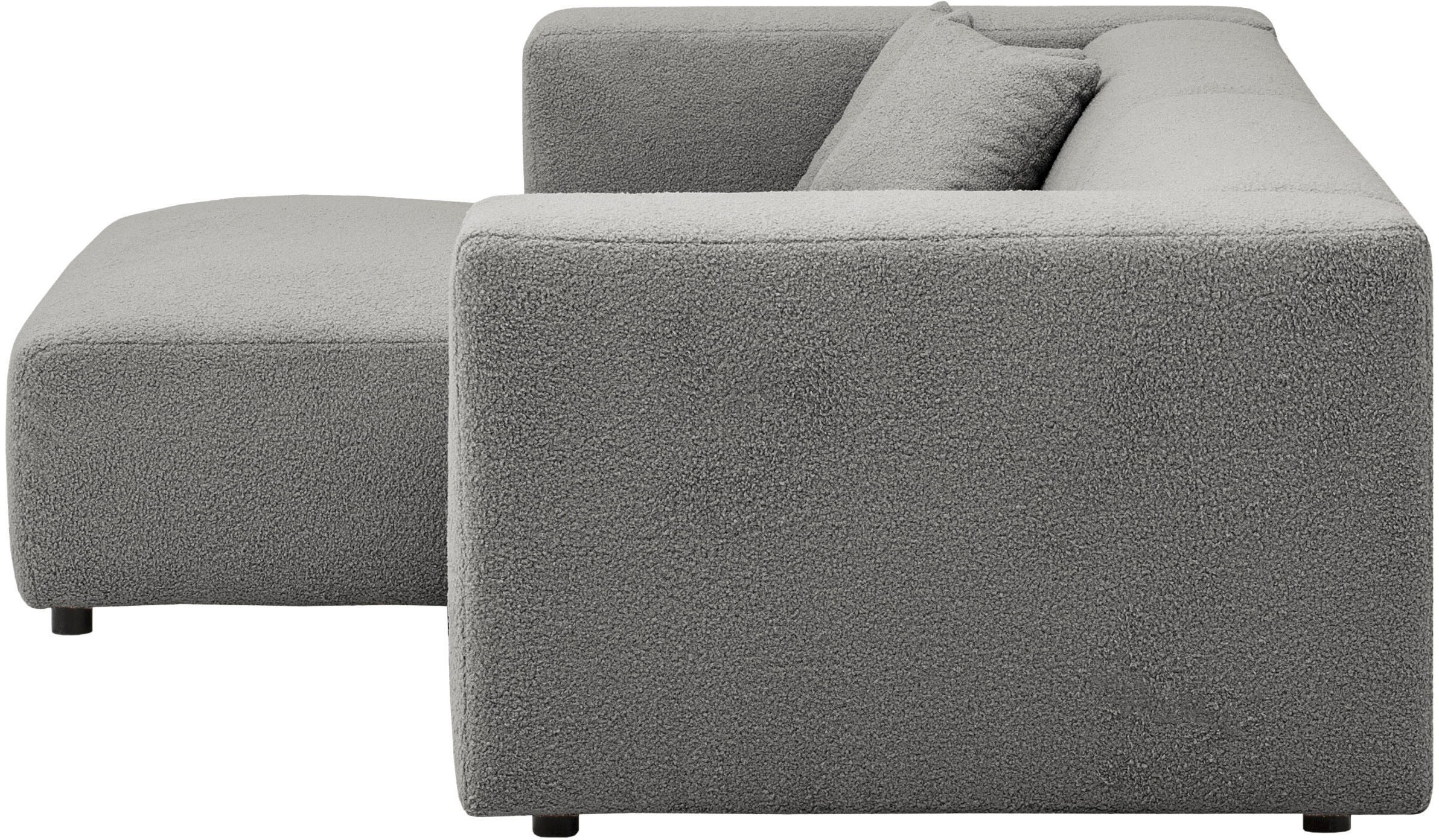 andas Ecksofa »BAKELS, L-Form in Cord oder Boucle-Stoff, moderne Couch«, wahlweise Recamiere rechts/links, bequemer Sitzkomfort