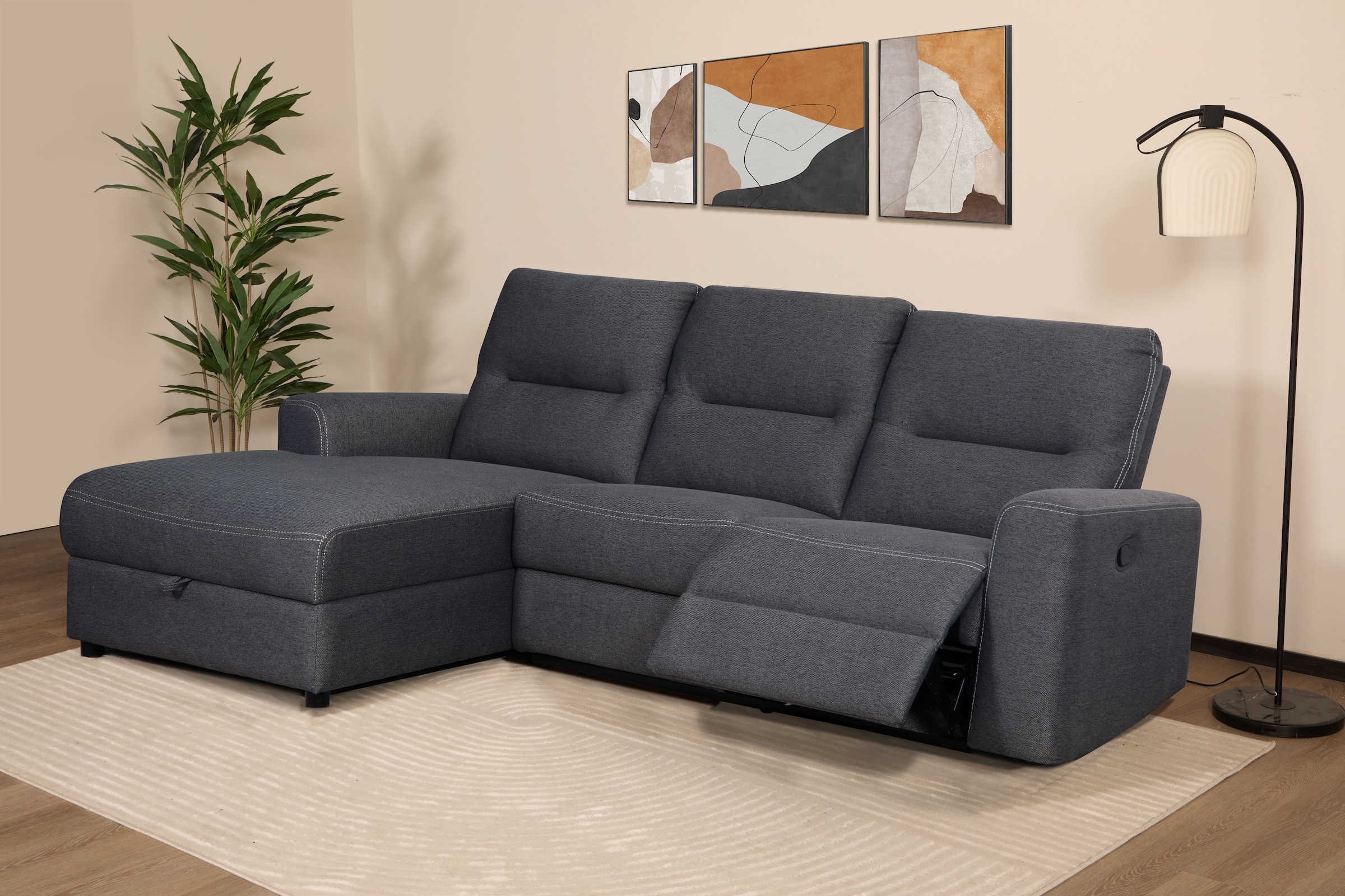 Home affaire Ecksofa "VENOIR, L-Form, 250 cm, manuelle u. elektrische Funkt günstig online kaufen