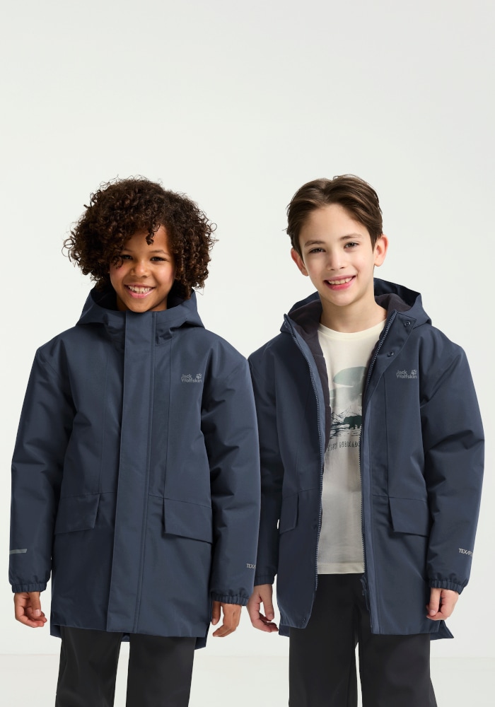 Jack Wolfskin Outdoorjacke "CANVEY JKT KIDS" mit Kapuze Winterjacke für Kinder, warm, wasserdicht