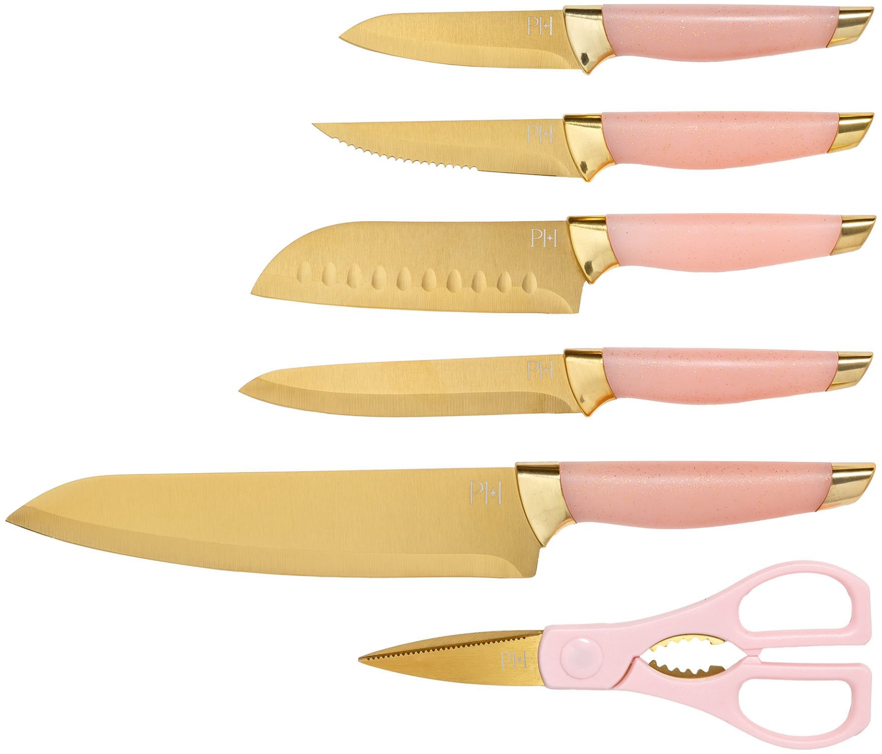 Paris Hilton Messerblock-Set »Paris Hilton«, Messerblock in Herzform«, 10 tlg., mit Küchenmesser, Kochmesser, Steakmesser und Schälmesser