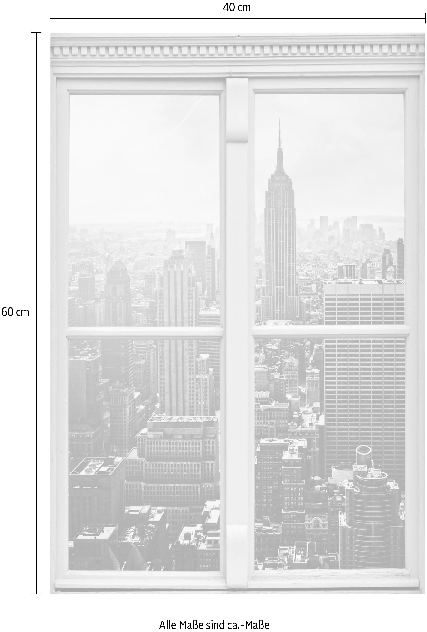 queence Wandsticker »New York«, Wandsticker, Wandbild, selbstklebend, 3D, Fenster