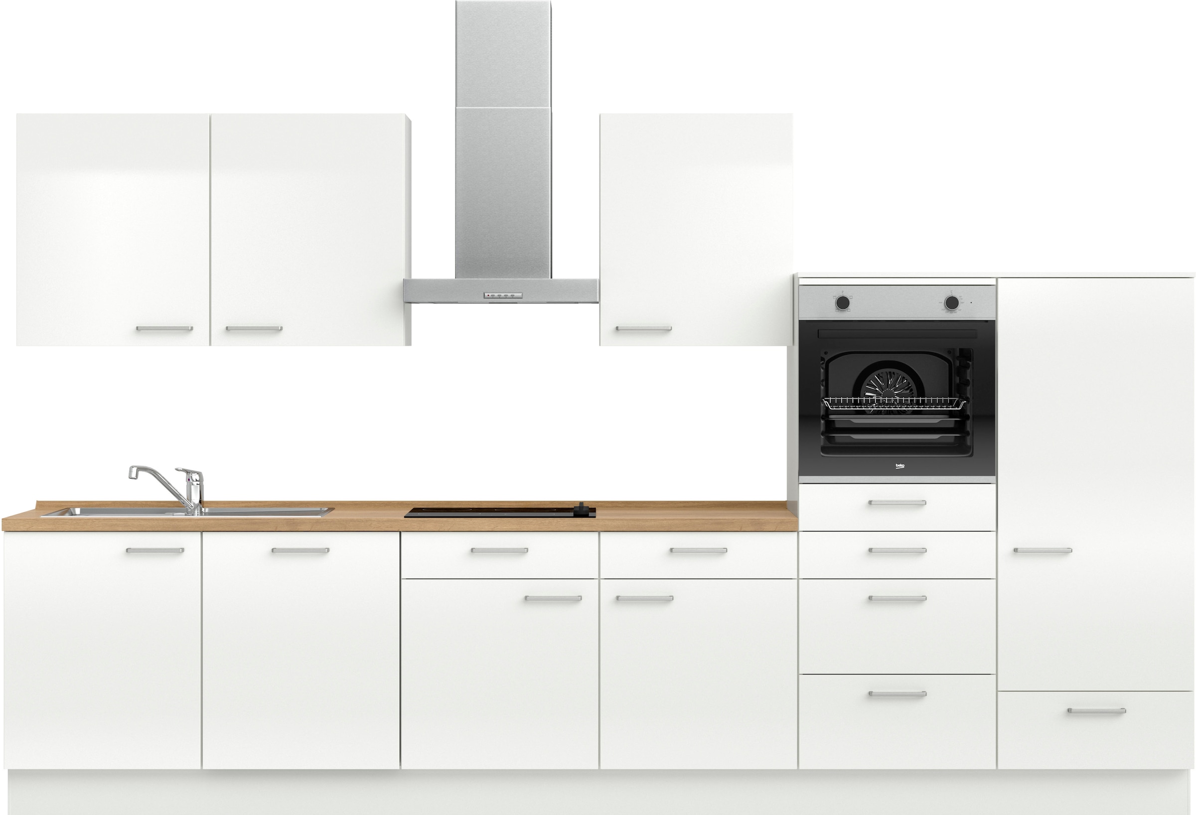 nobilia® »"Flash I", NEU: individuell anpassbar mit gratis Profi-Beratung« vormontiert, Breite 360 cm, Ausrichtung wählbar, wahlw. mit E-Geräten