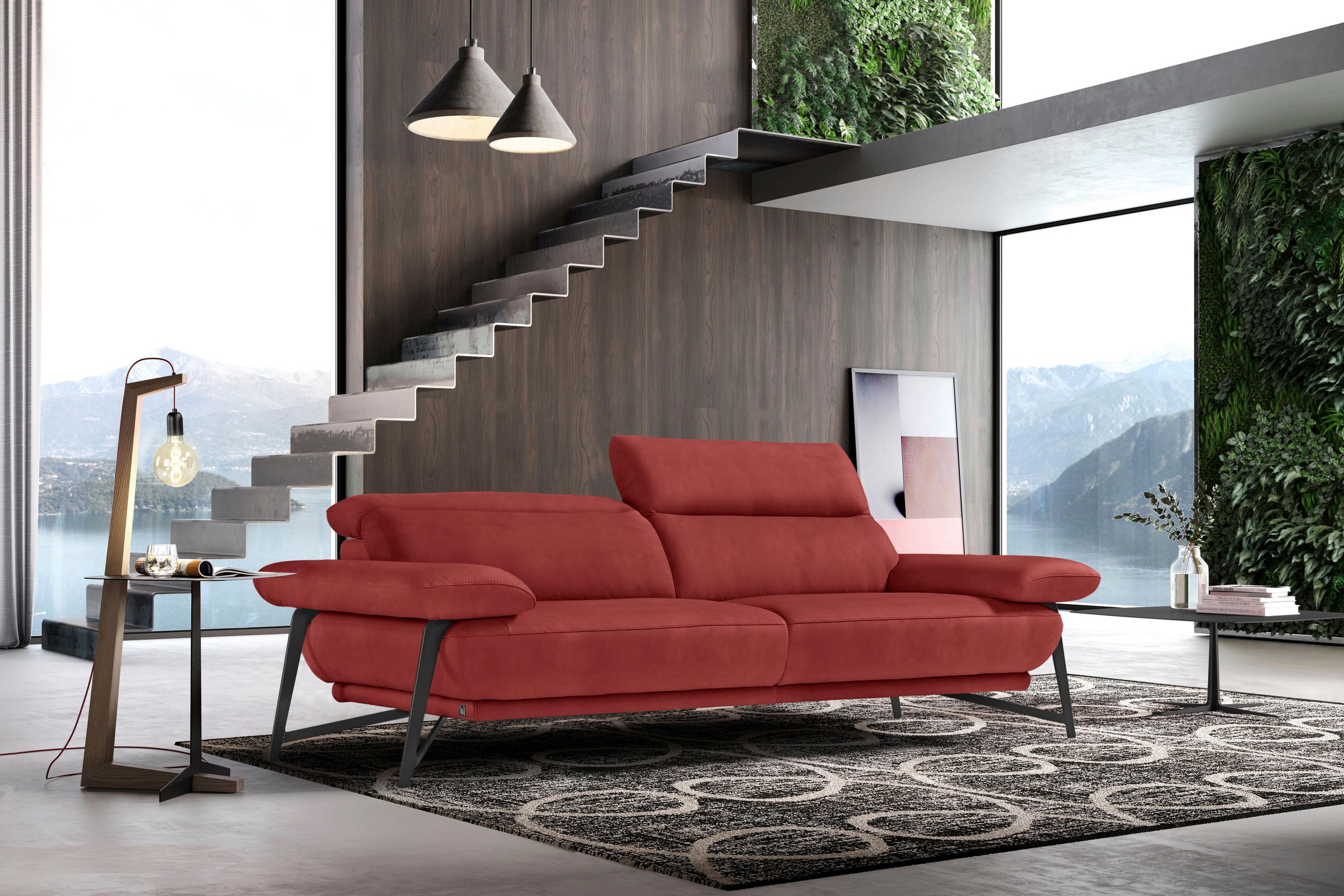 Egoitaliano 2,5-Sitzer »Anais, Designsofa mit hohem Sitzkomfort, Designfuß,«, inkl. verstellbarer Kopfteile