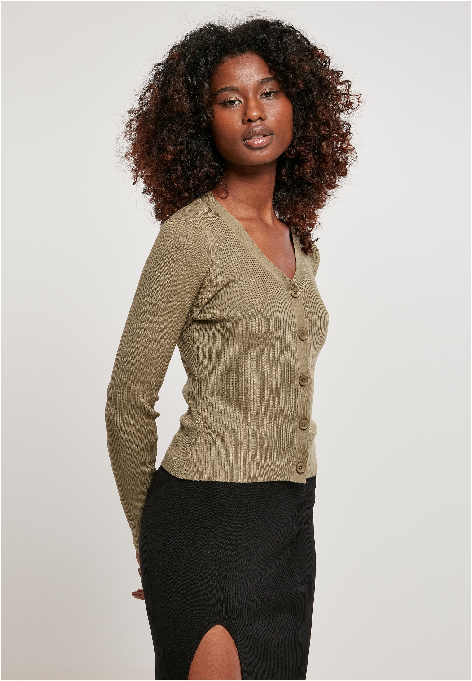 CLASSICS »Damen Cardigan Knit Rib Ladies online (1 URBAN tlg.) BAUR Short bestellen Cardigan«, |