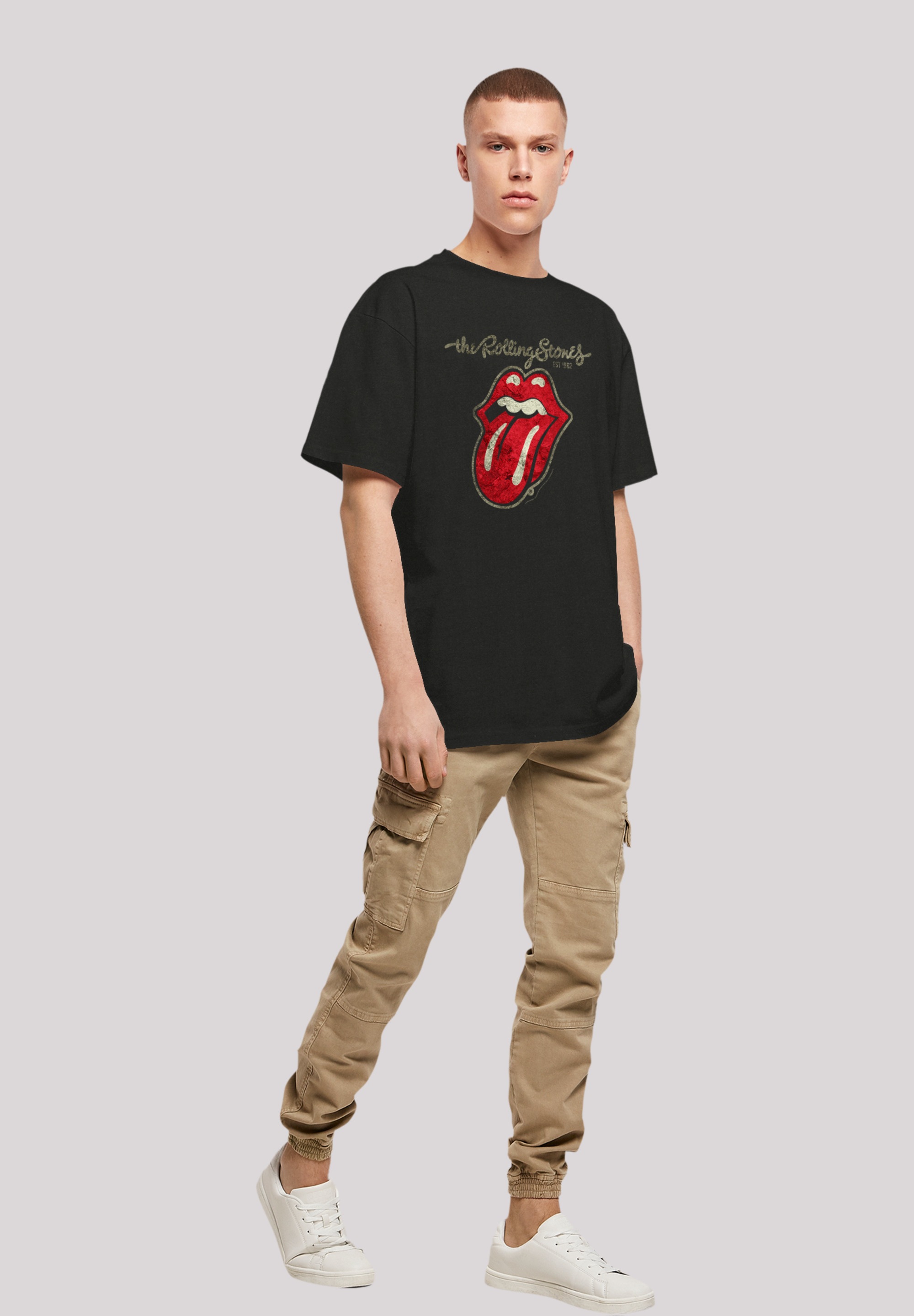 F4NT4STIC T-Shirt »The Rolling Stones Plastered Tongue Washed«, Premium Qualität