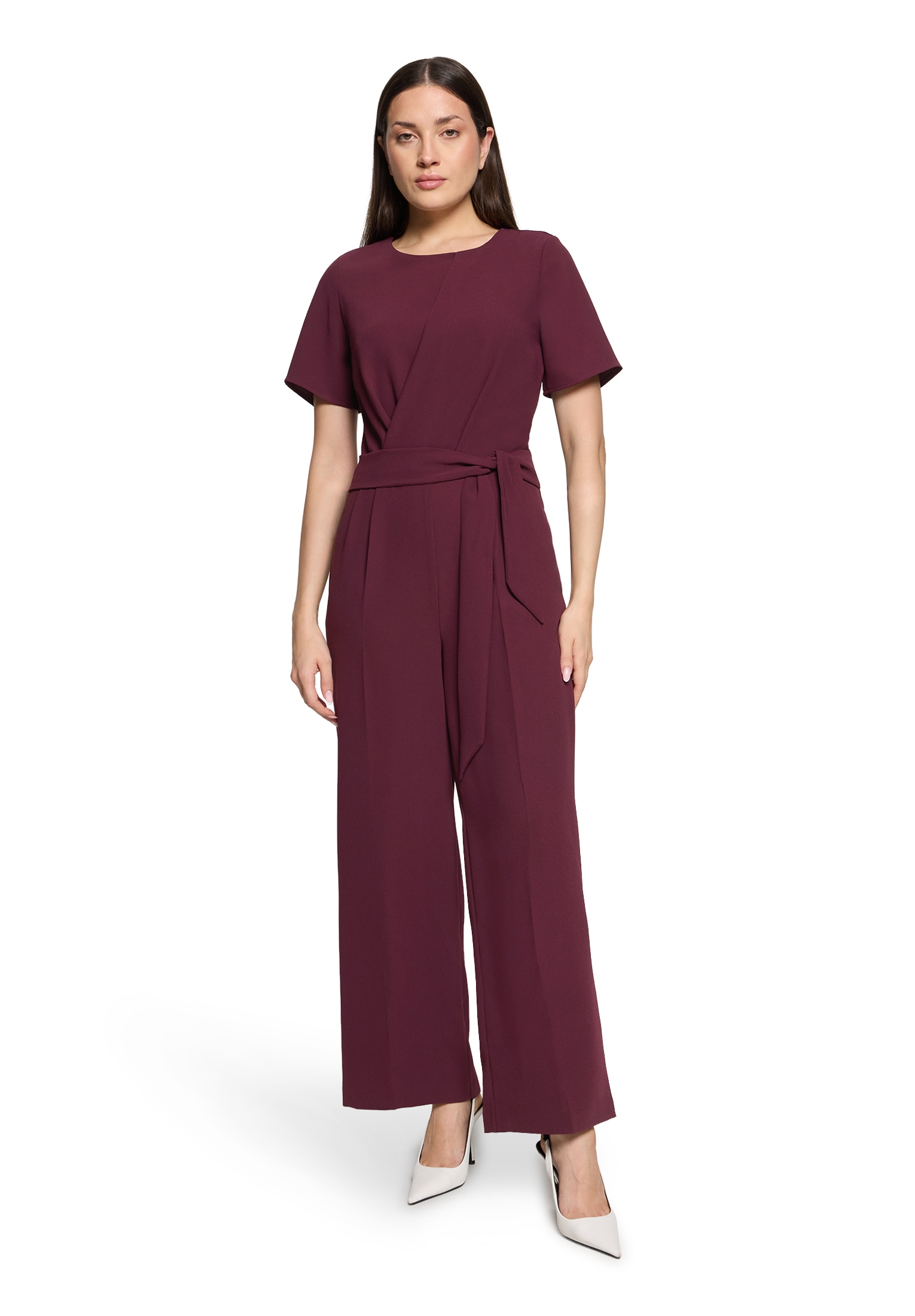 Betty&Co Overall "Damen Jumpsuit mit Bindegürtel" 1 Stk. tlg. günstig online kaufen