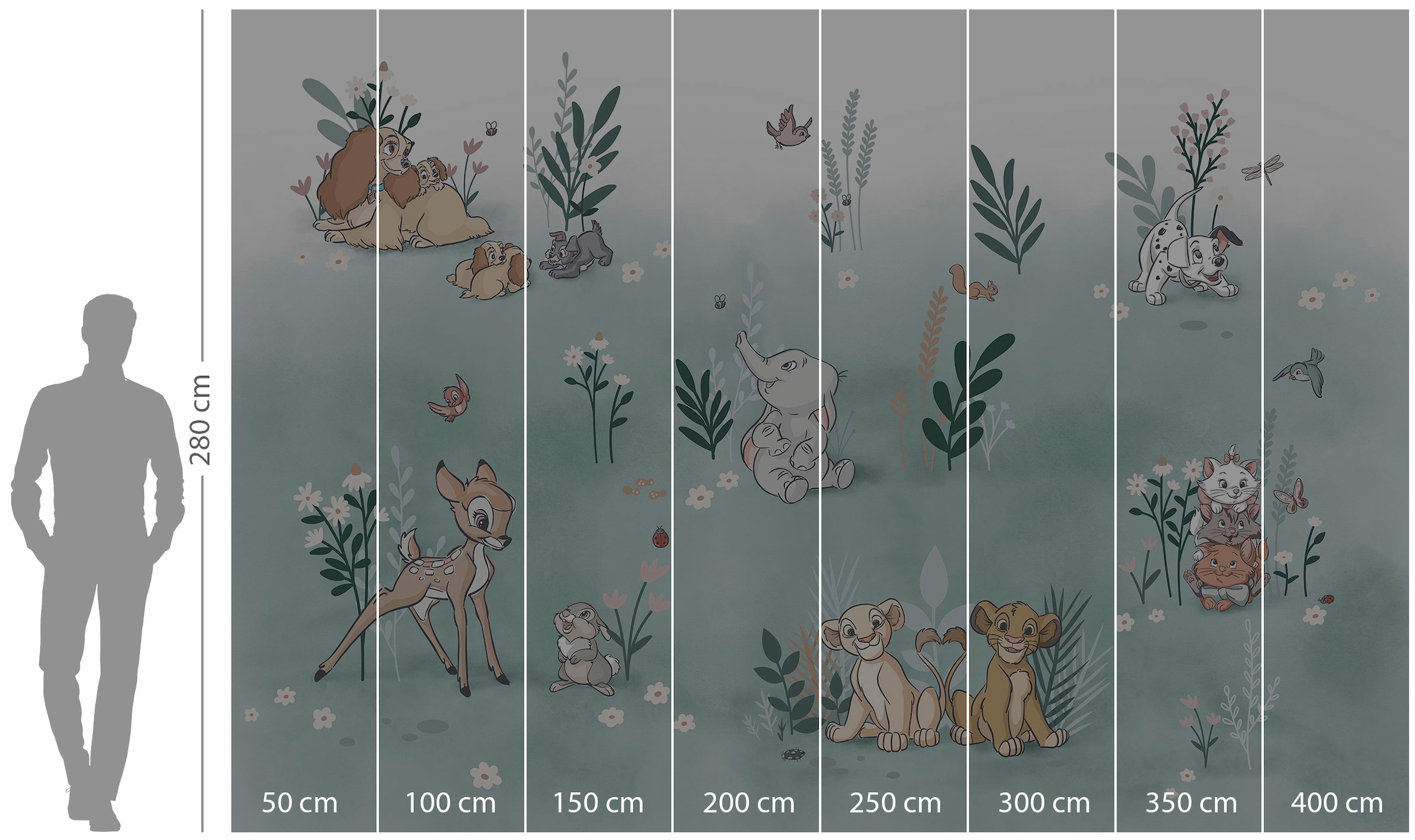 Komar tapetai »Digitaldruck Vlies - Before the Bloom - Größe 400 x 280 cm« raštuotas vaikų kambario baldų komplektas