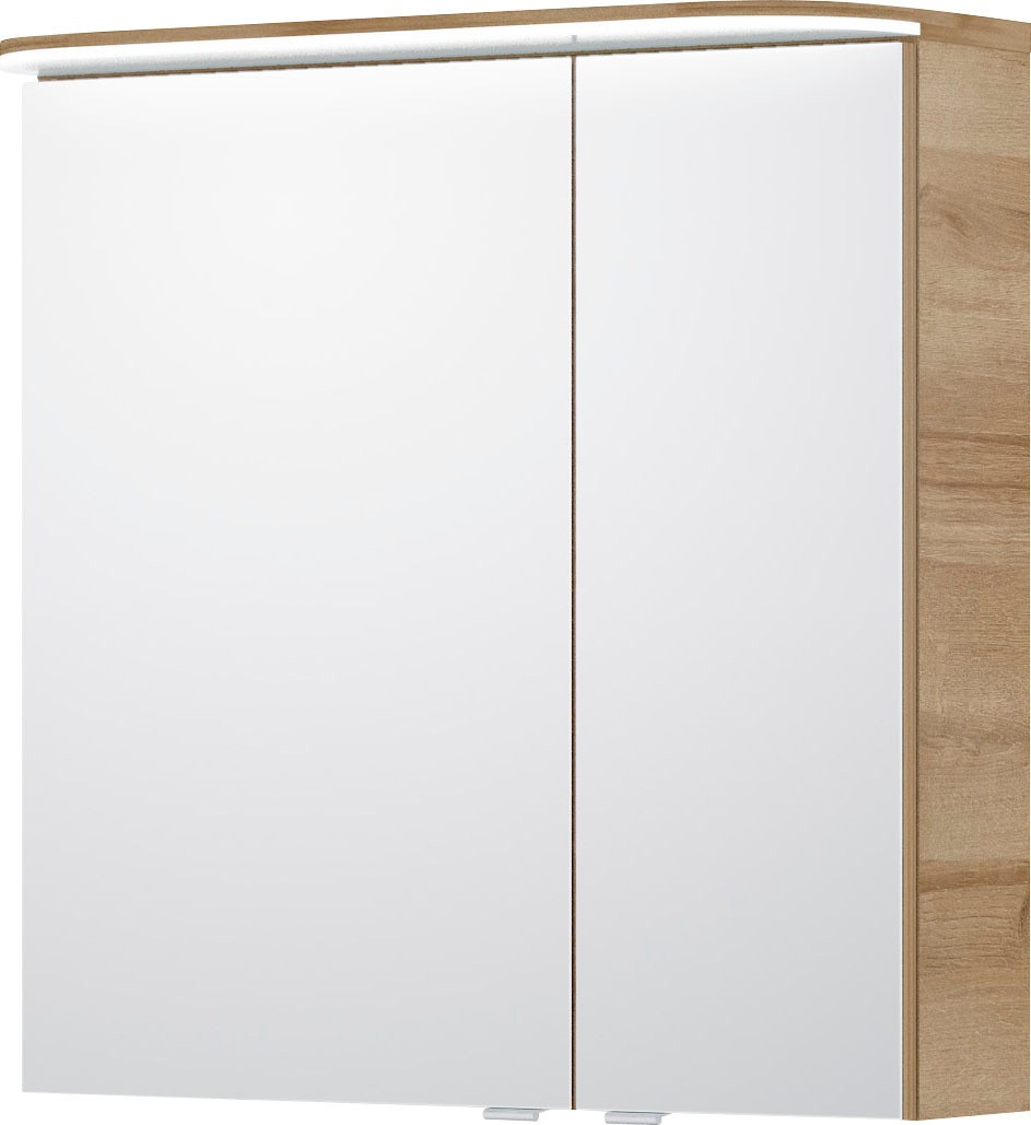 Saphir Badmöbel-Set »Balto Sprint 3-teilig, Mineralmarmor-Waschtisch mit LED-Spiegelschrank«, (4 St.), inkl. Türdämpfer, 100 cm breit, mit Midischrank, 3 Türen, 4 Schubladen