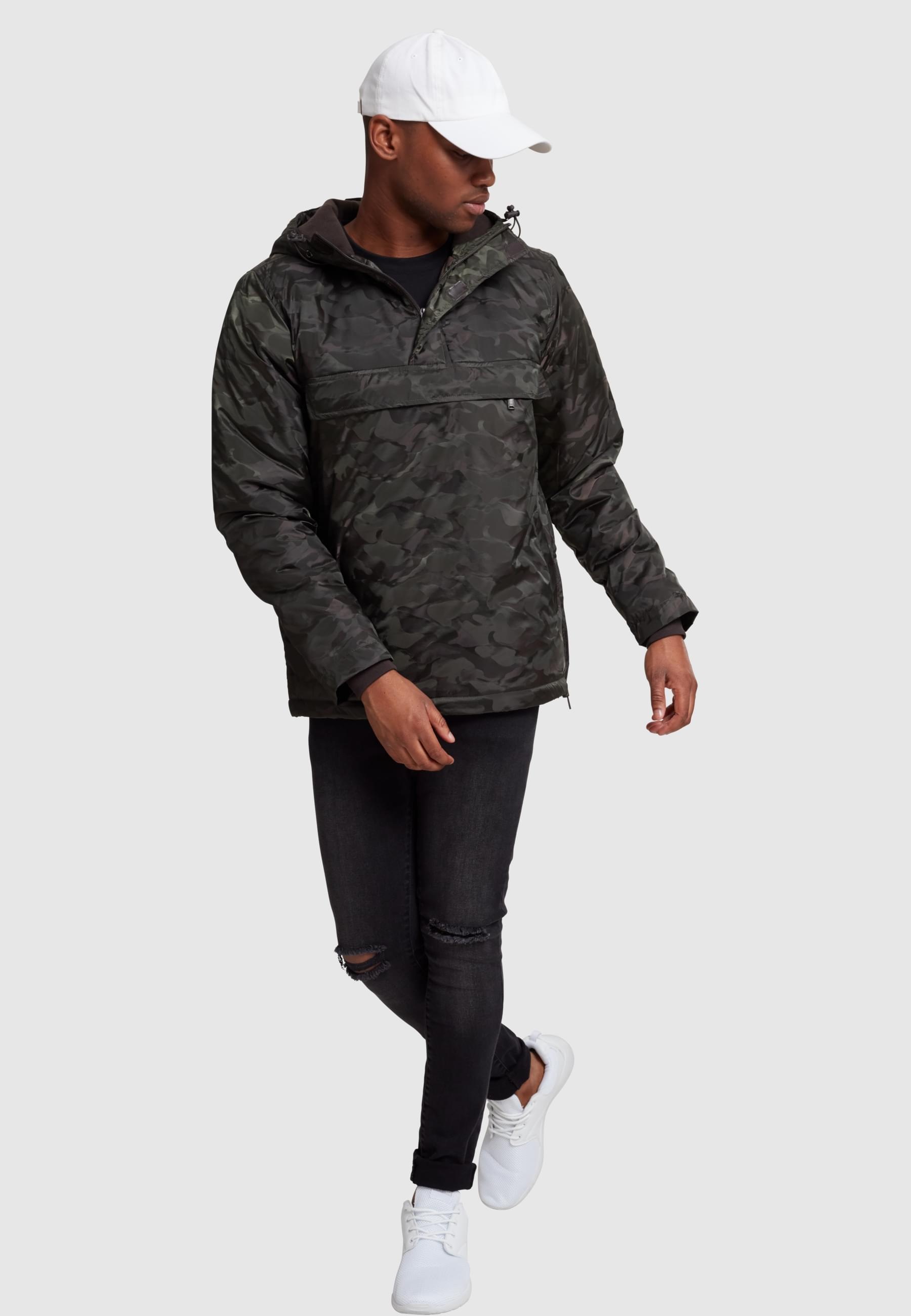 URBAN CLASSICS Anorak »Urban Classics Herren Padded Camo Pull Over Jacket«, (1 St.), mit Kapuze