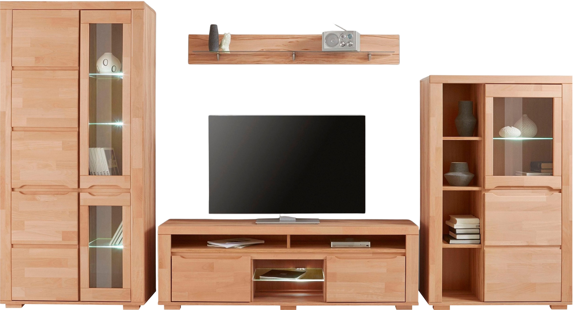 Home affaire Wohnwand »Denis«, (Set, 4 St.), teilmassives Holz