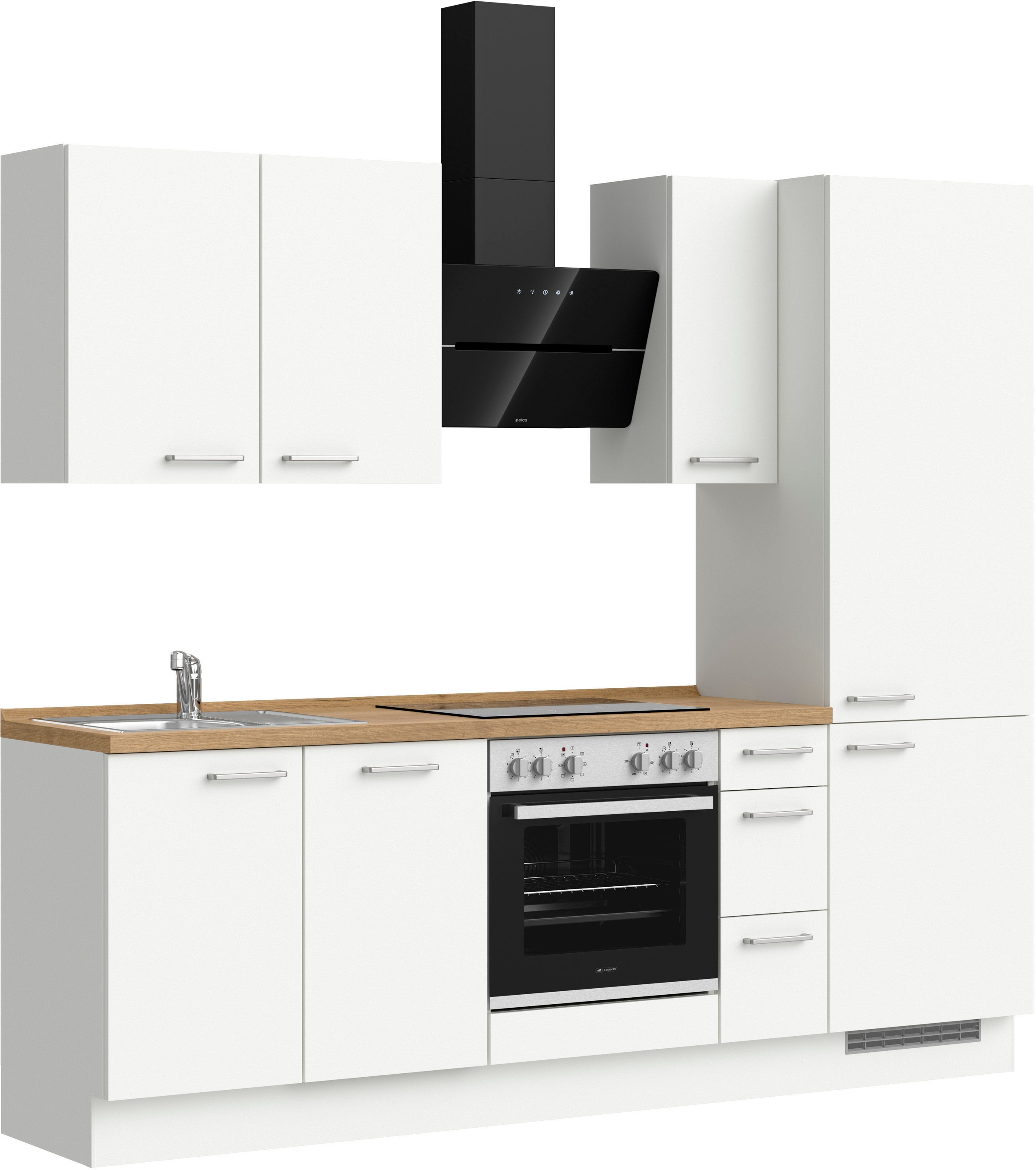 nobilia® Küchenzeile »"Touch II"«, vormontiert, Ausrichtung wählbar, Breite 240 cm, wahlw. mit E-Geräten