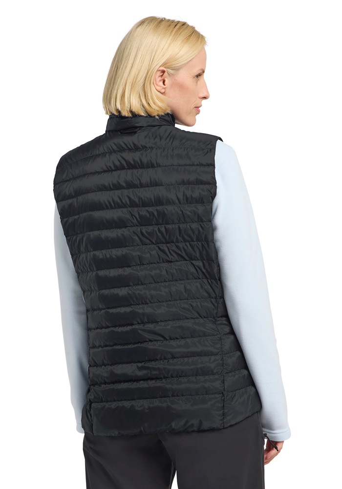 Daunenweste JACK WOLFSKIN "PILVI DOWN VEST W", Damen, Gr. XXL (48), schwarz, Obermaterial: 100% Polyester. Futter: 100% Polyester. Füllung: 90% Entendaune, 10% sonstige Fasern, Westen 2