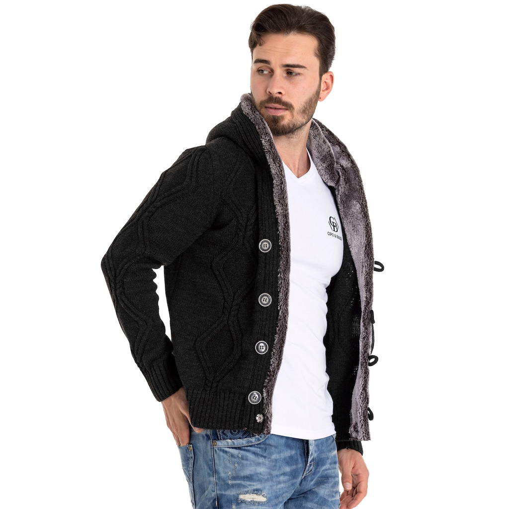 Cipo & Baxx Kapuzenstrickjacke