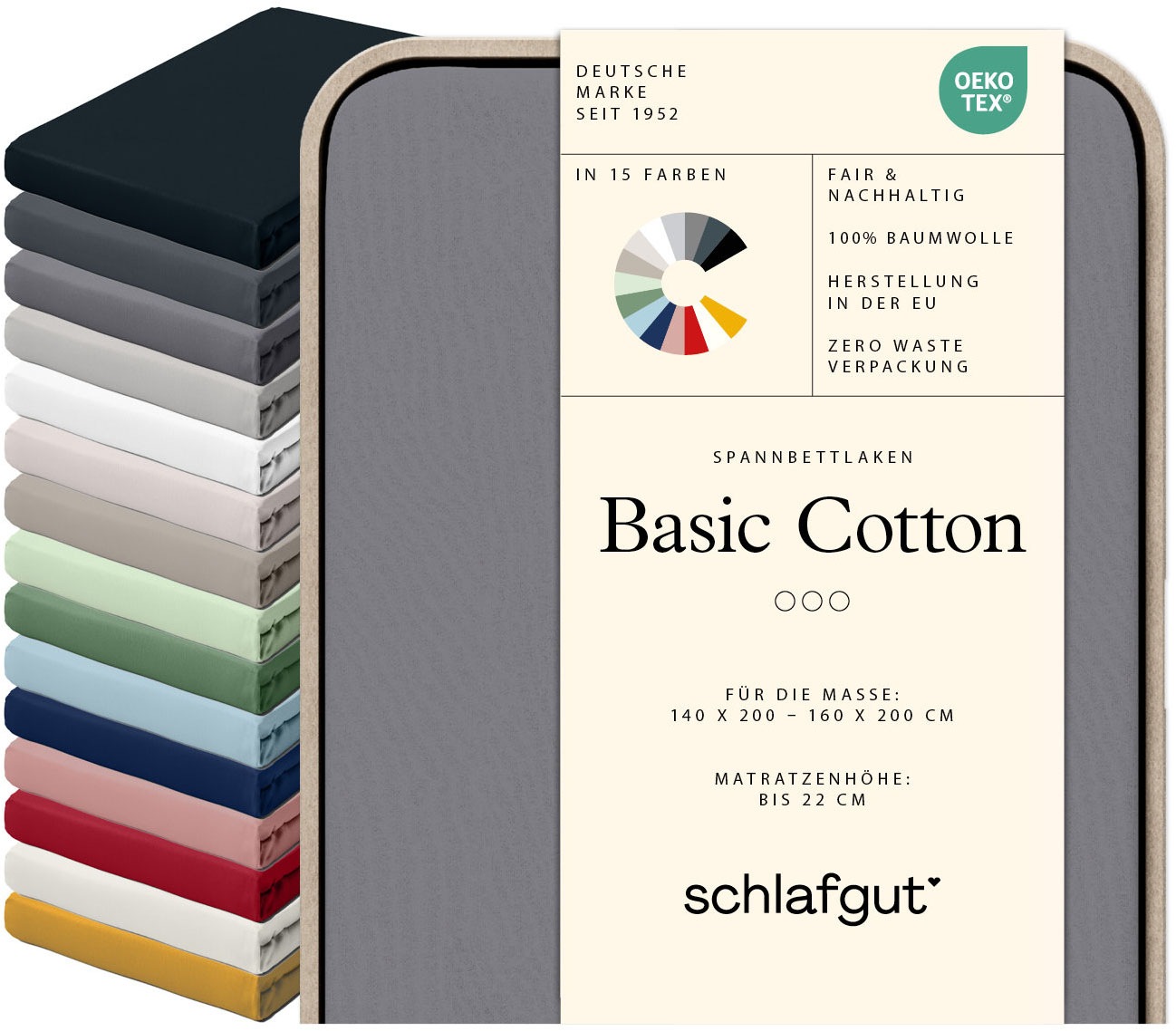 Schlafgut Spannbettlaken "Basic Cotton Spannbettlaken" Preiseinstiegsmodell günstig online kaufen