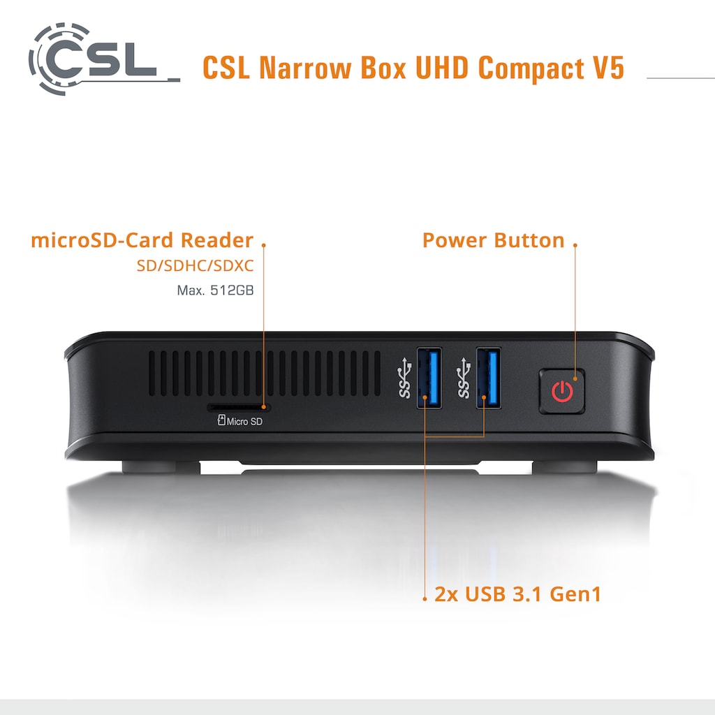 CSL Mini-PC »Narrow Box Ultra HD Compact v5«