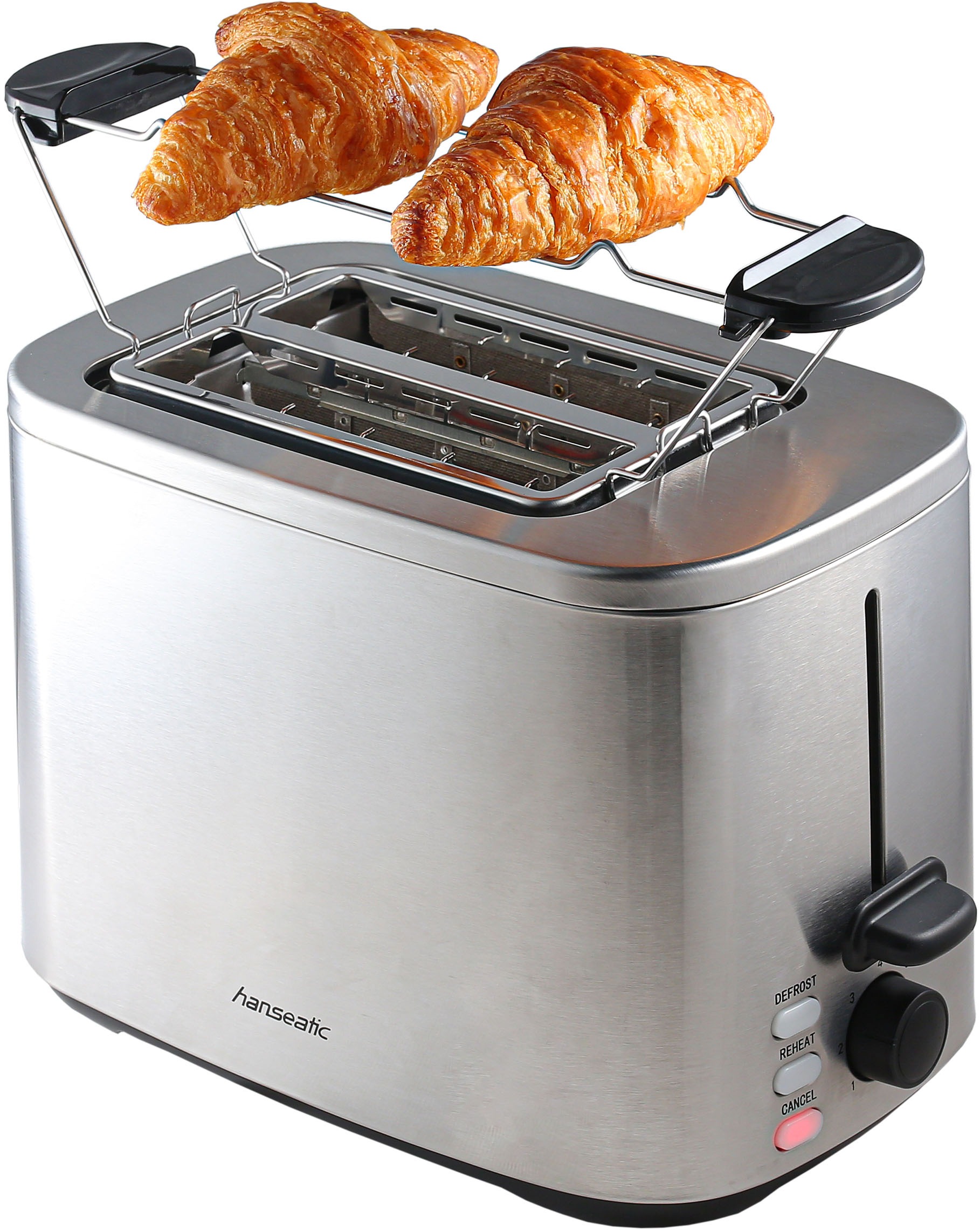 Hanseatic Toaster "HT8007SD" 2 kurze Schlitze 800 W mit Brötchenaufsatz günstig online kaufen