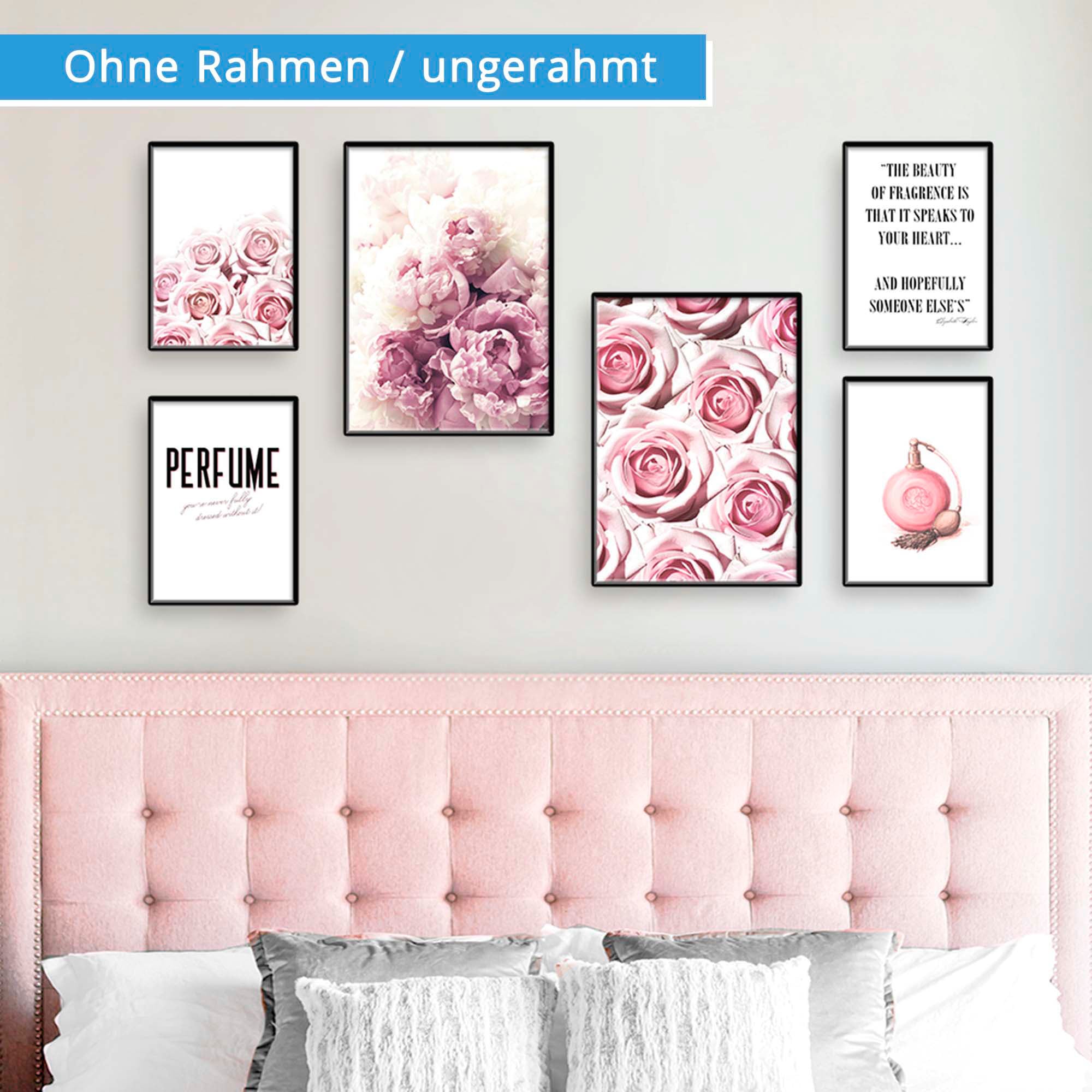 Artland Poster »Schönheit der Rose«, Blumen, (6 St.), Poster, Wandbild, Bild, Wandposter