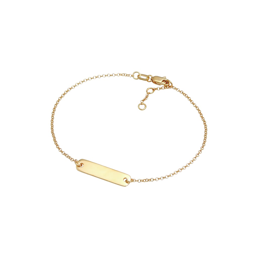 Elli Premium Armband »ID-Armband mit gravierbarer Platte 375 Gelbgold«