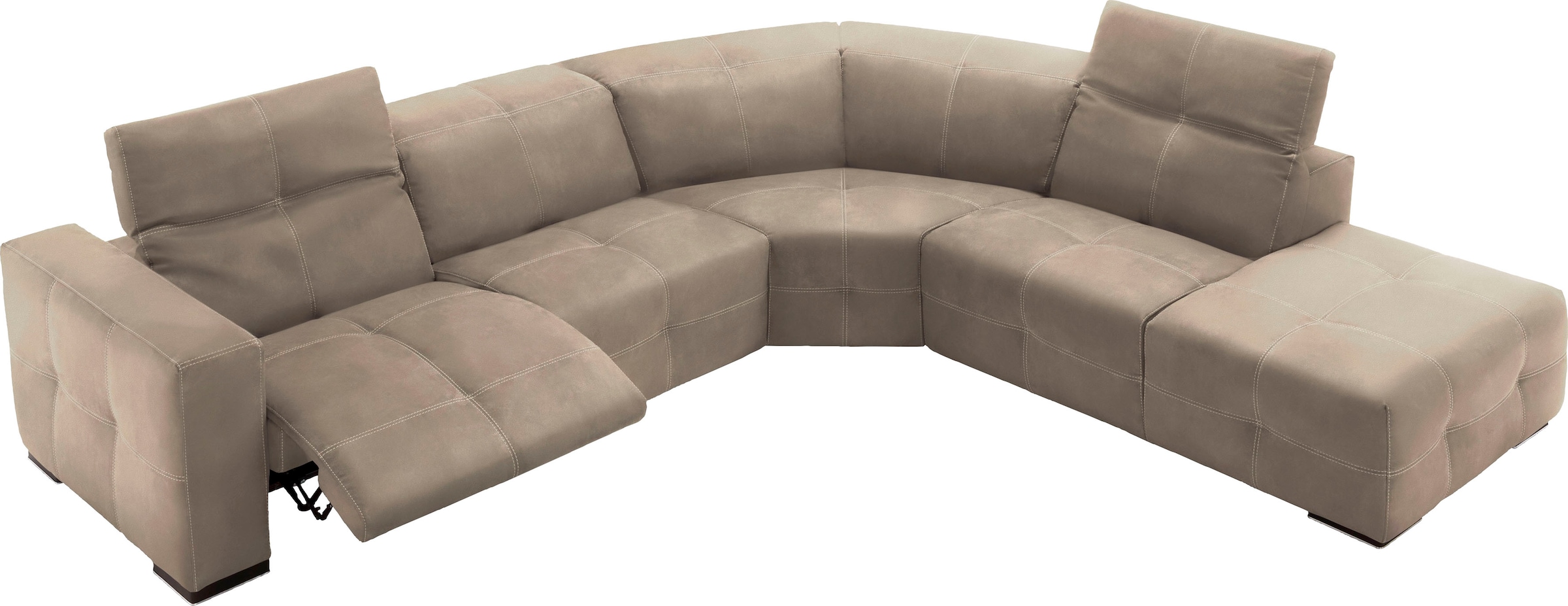 Egoitaliano Ecksofa "Sauvanne, Designsofa der Extraklasse, elegant und bequem, L-Form" wahlweise mit elektrischer Relaxfunktion, Kopfteilverstellung